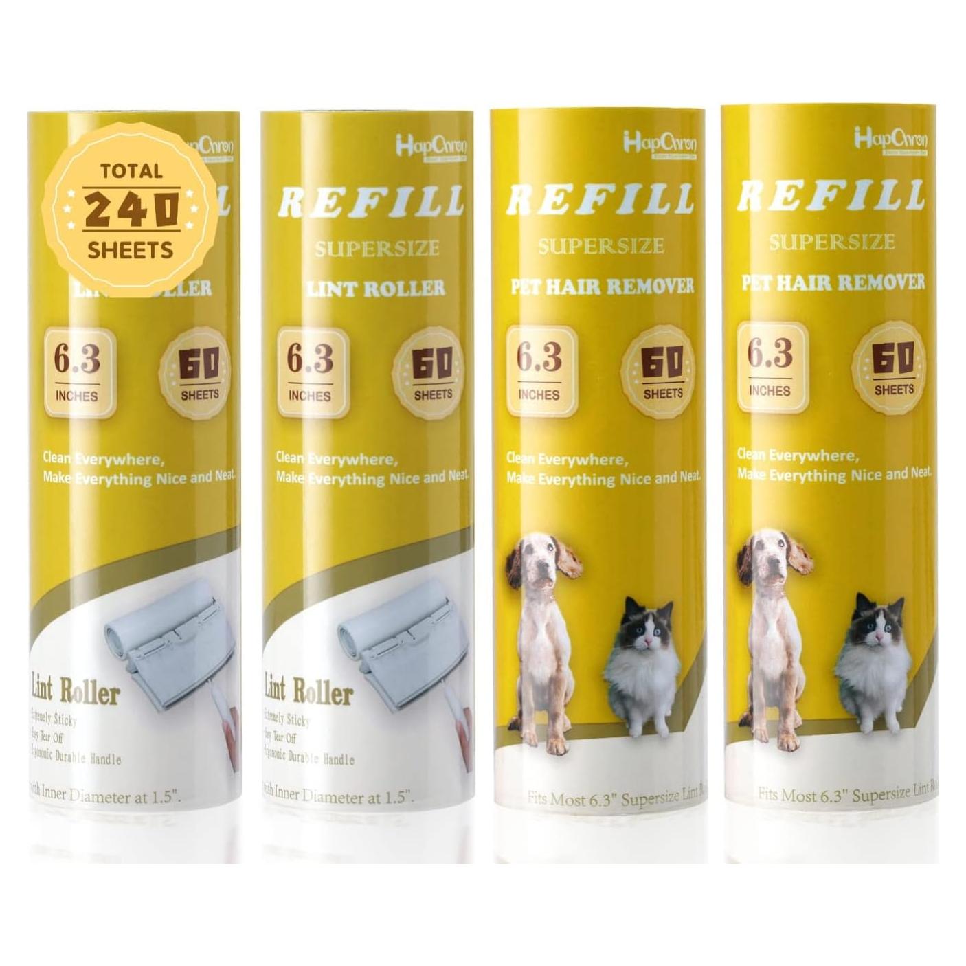 Rodillo Quitapelusas Extra Pegajoso HapChron 240 Hojas 6.3"