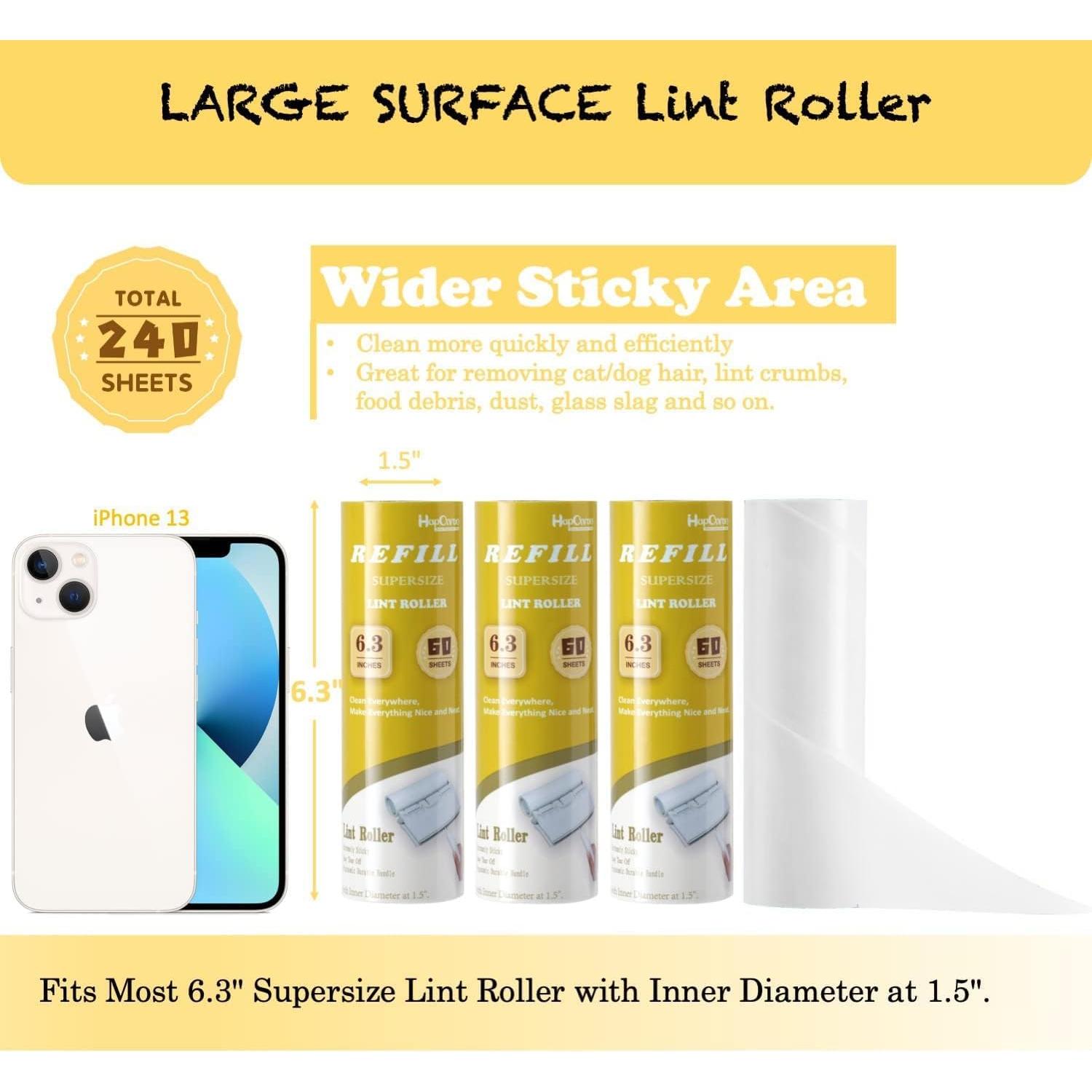 Rodillo Quitapelusas Extra Pegajoso HapChron 240 Hojas 6.3"