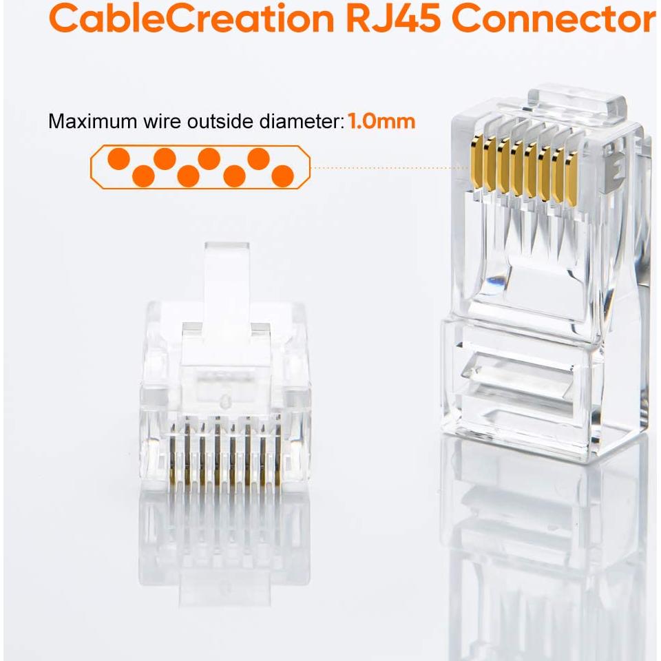 Conectores Ethernet RJ45 Cat6 CableCreation - Paquete de 10