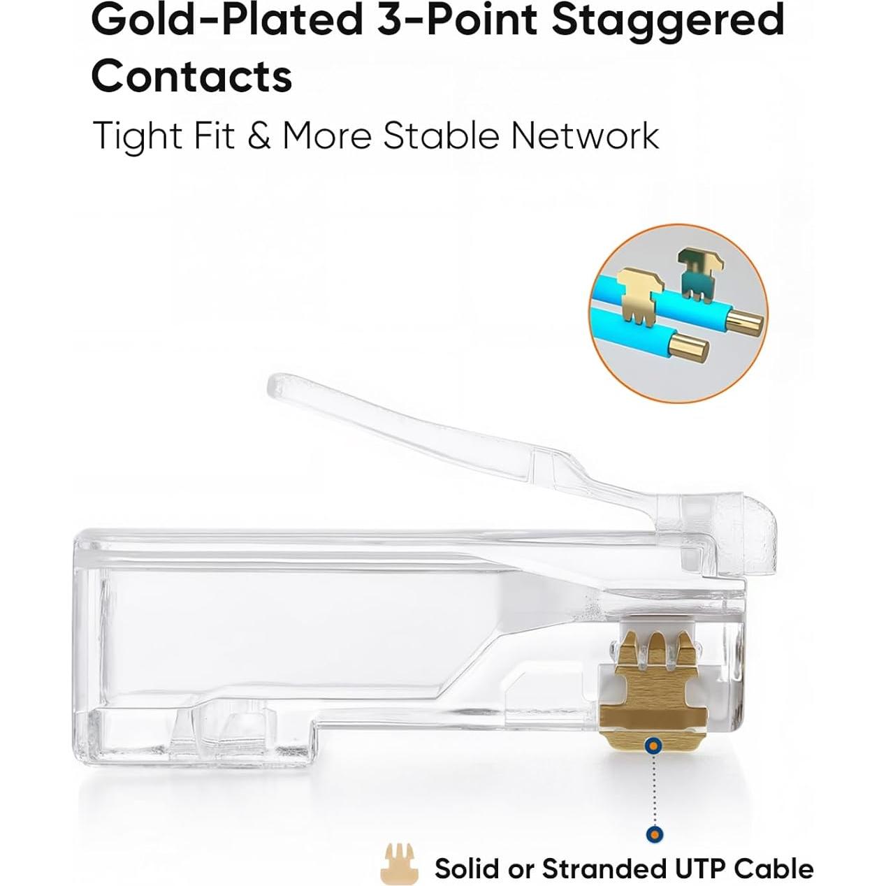 Conectores Ethernet RJ45 Cat6 CableCreation - Paquete de 10