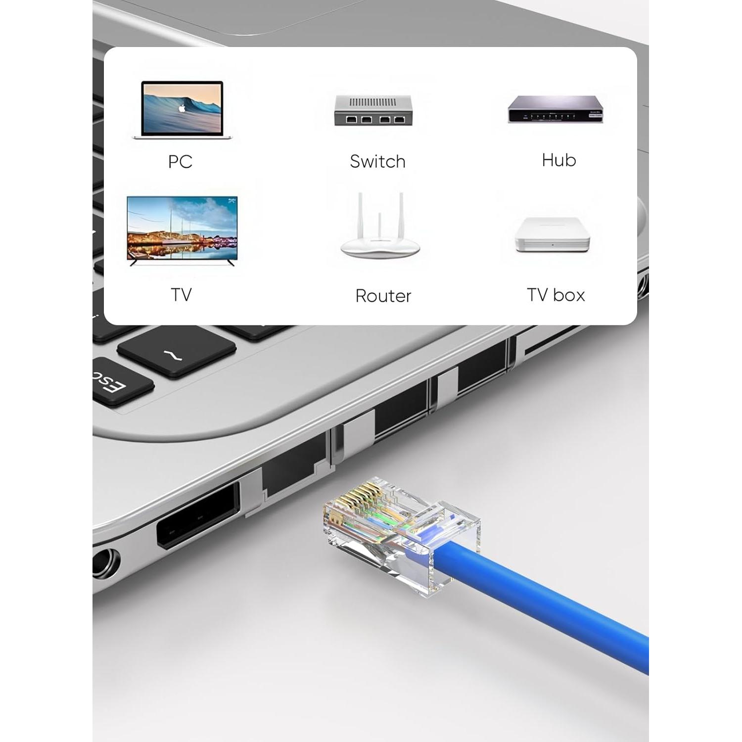 Conectores Ethernet RJ45 Cat6 CableCreation - Paquete de 10