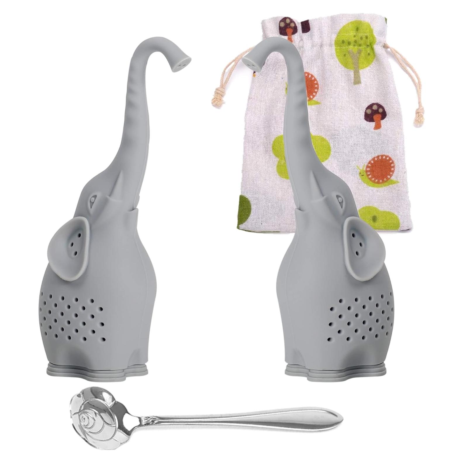 Juego de Infusores de Té Numola Elefante Silicona Reutilizable