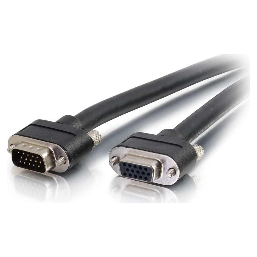 Cable de Extensión VGA C2G 1 Pie Macho a Hembra CMG Negro