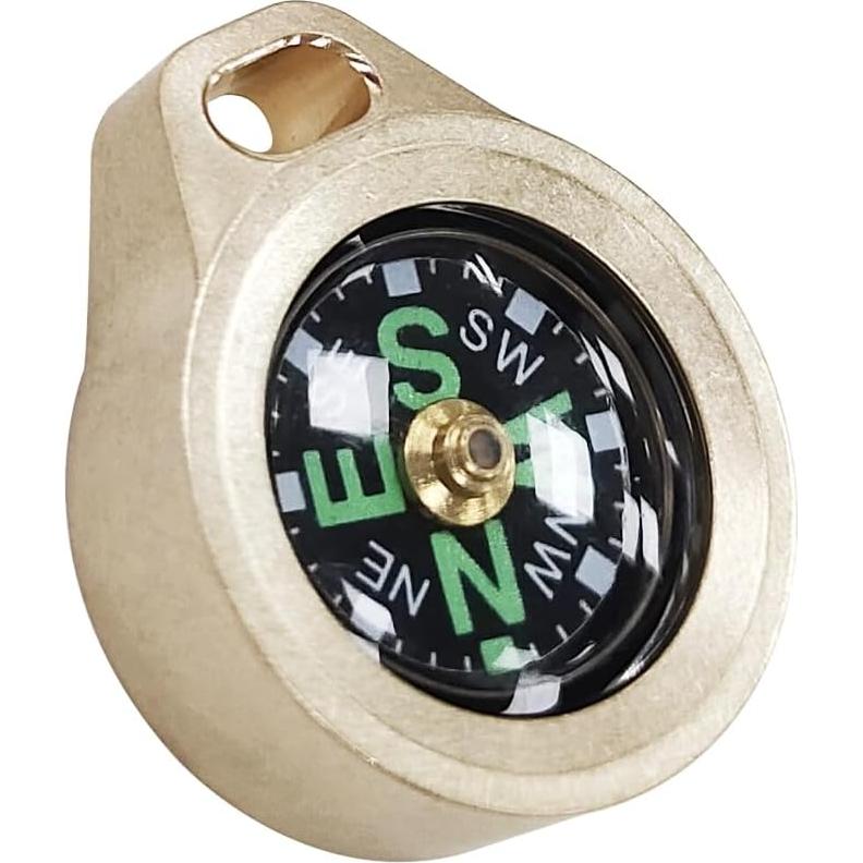 Brújula de bolsillo Dr.Metalleung de latón dorado EDC