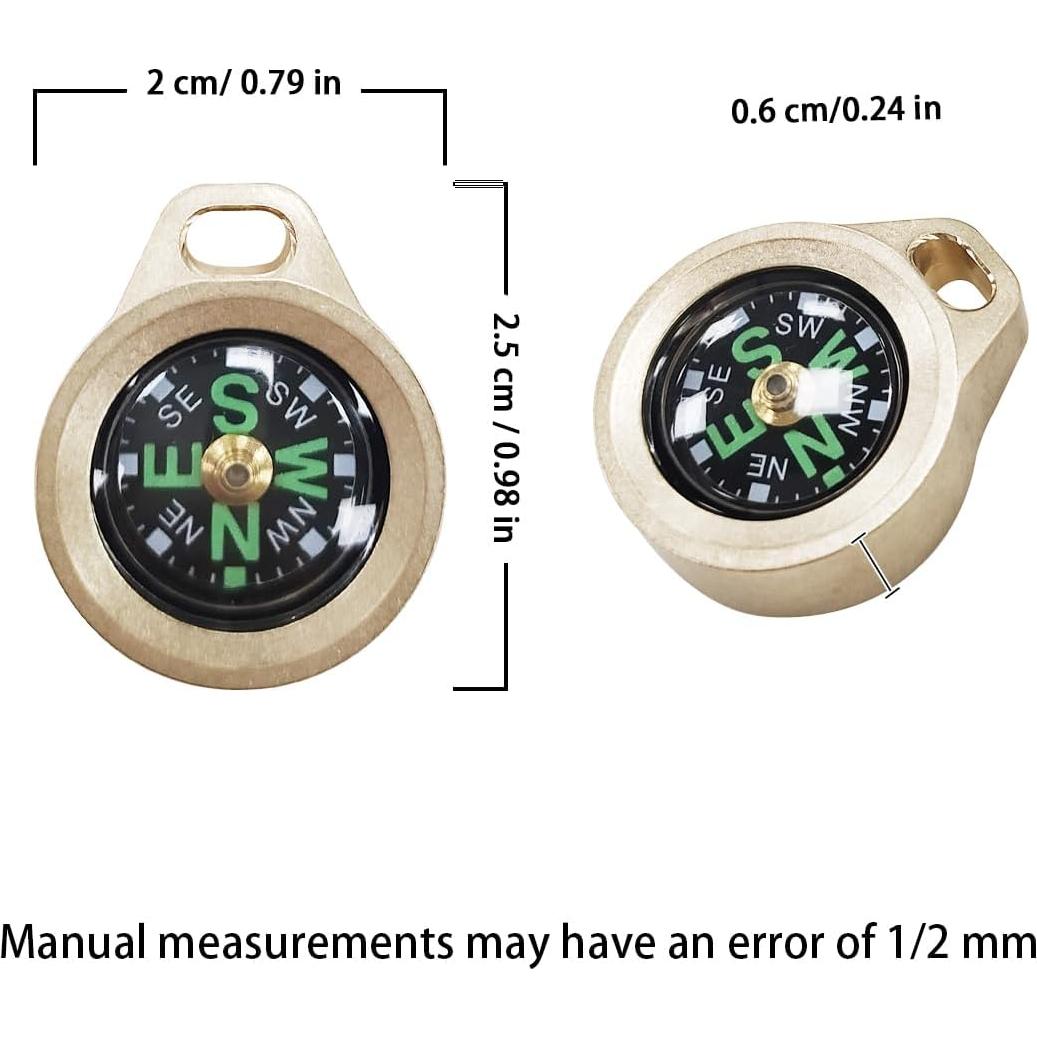 Brújula de bolsillo Dr.Metalleung de latón dorado EDC