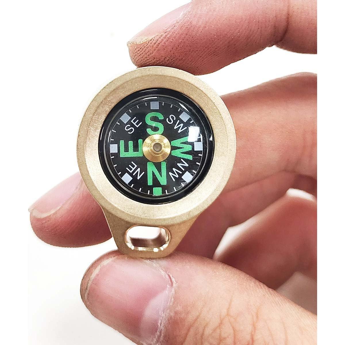 Brújula de bolsillo Dr.Metalleung de latón dorado EDC