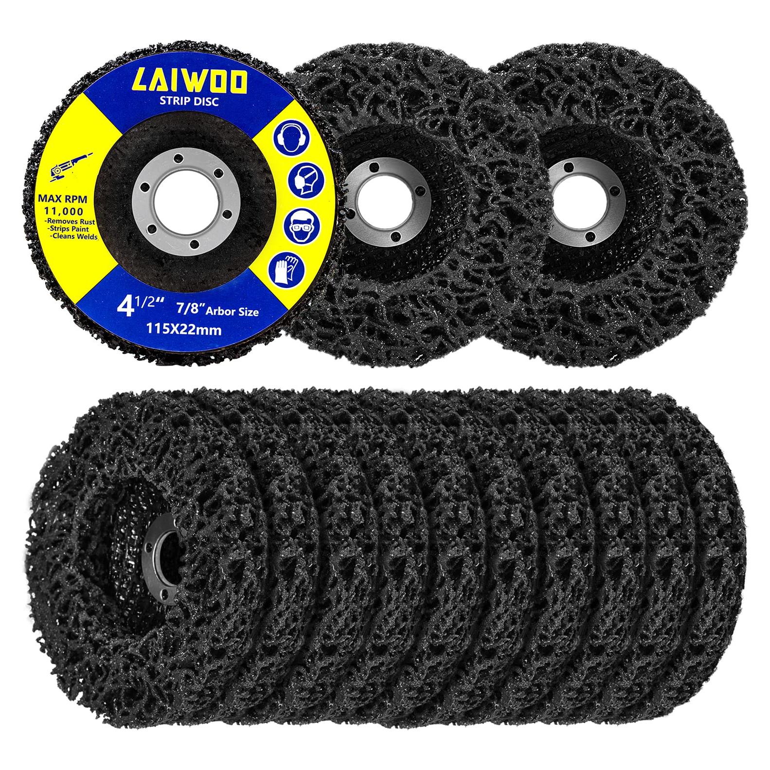 Paquete de 10 Discos de Desbaste 11.43 cm LAIWOO para Amoladoras