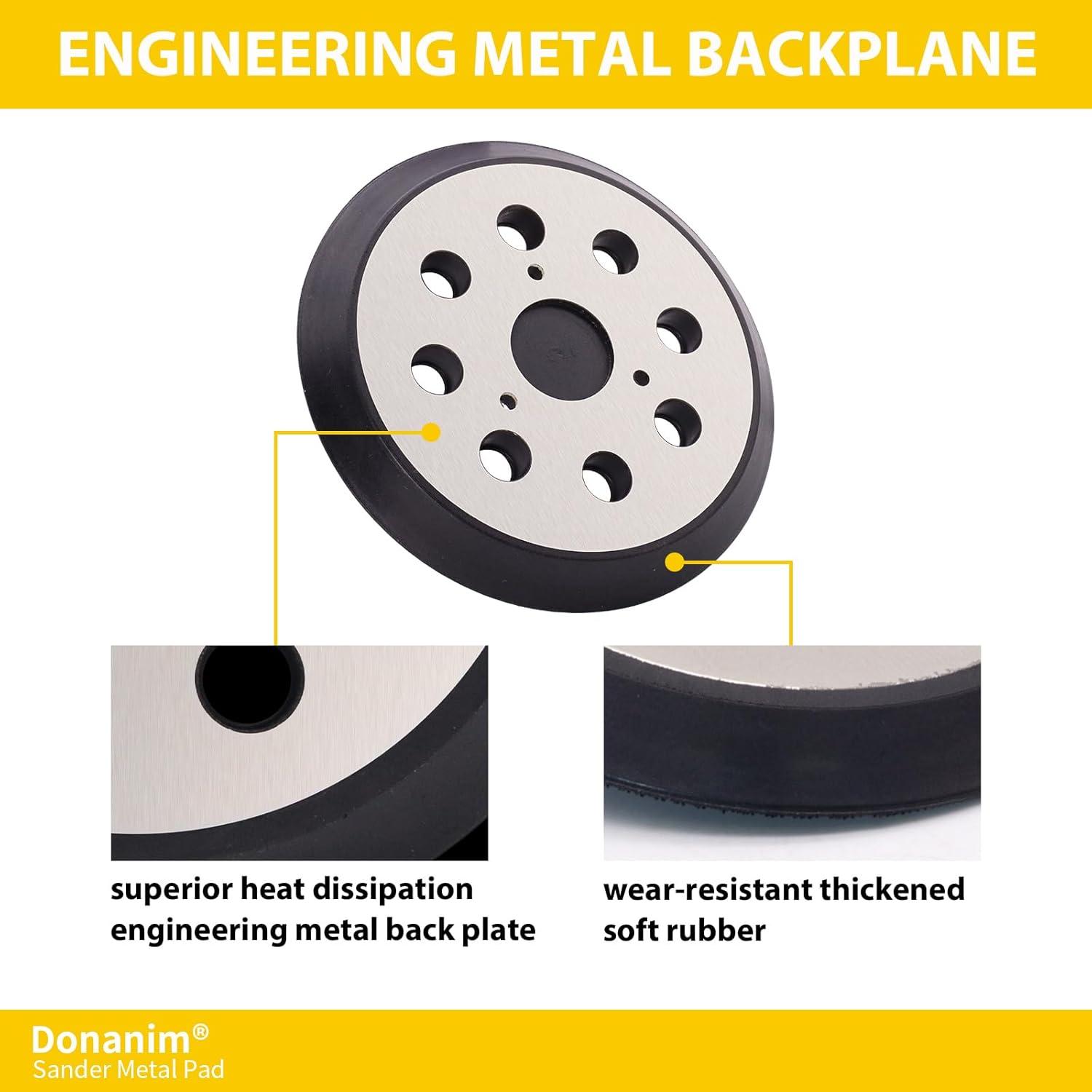 Paquete de 2 almohadillas de lijado Dewalt 5" metal 8 agujeros