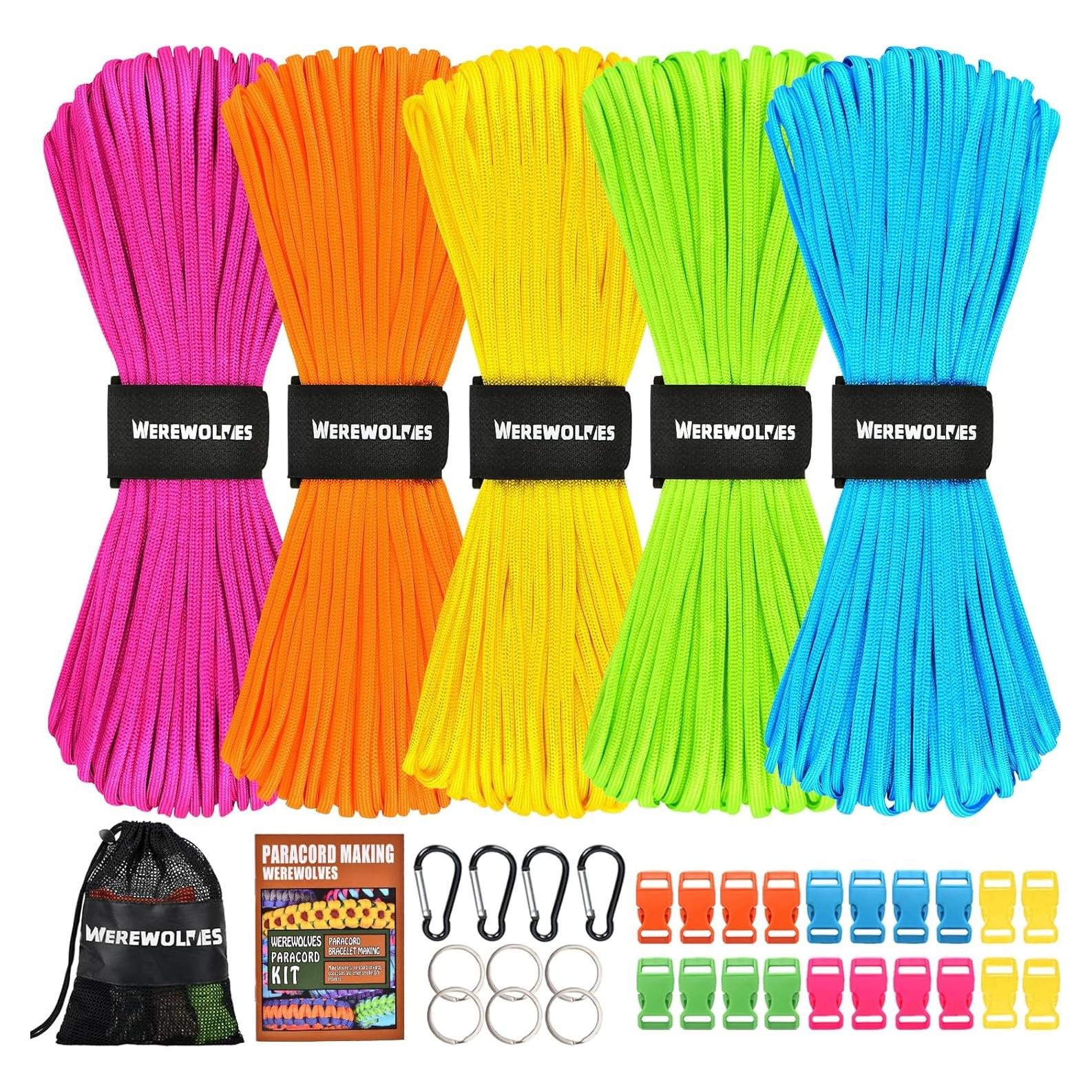 Kits de Cuerda Paracord WEREWOLVES 550 - 5 Colores 30 m