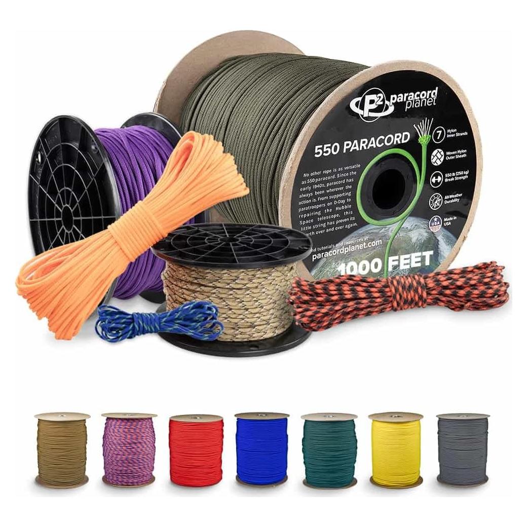 Cuerda Paracord 550 Paracord Planet - 3 a 300 Metros - Nylon