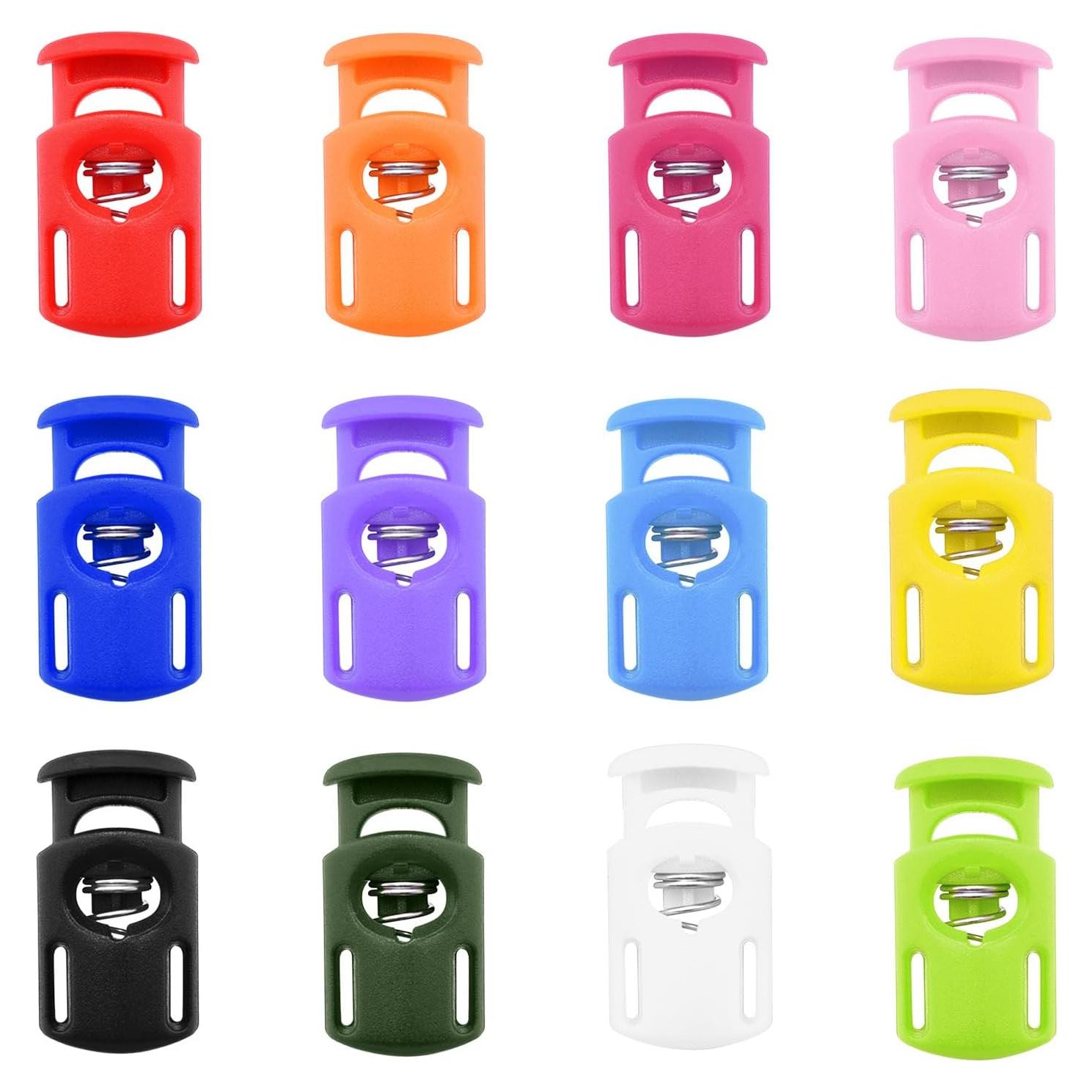 Cierres de Cuerda de Plástico 12pcs Mezcla de Colores 28x15mm