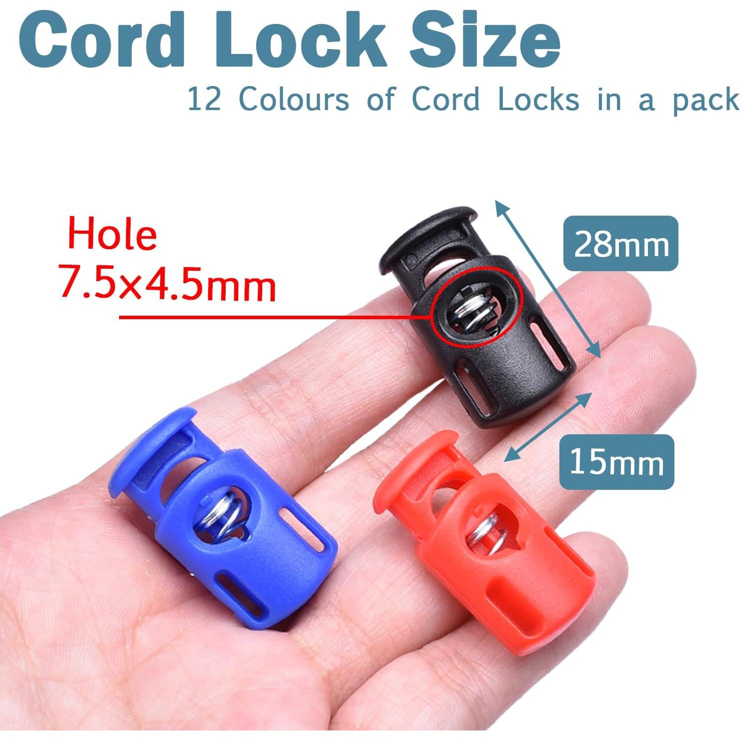 Cierres de Cuerda de Plástico 12pcs Mezcla de Colores 28x15mm