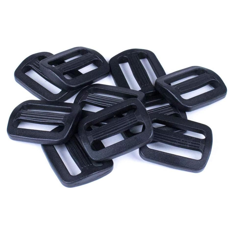 Deslizadores Tri-Glide Plástico Negro Paracord Planet 1" Paquete de 10