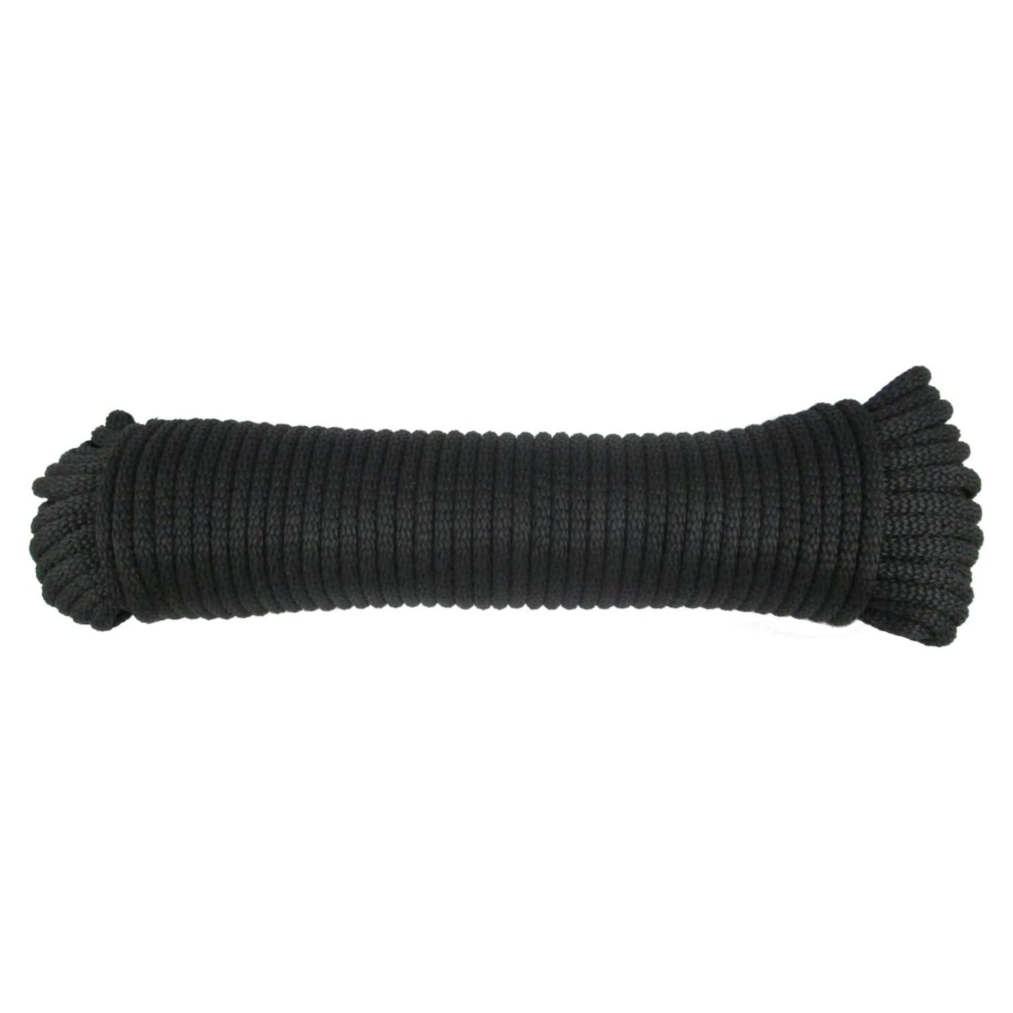 Cuerda de poliéster Dacron negra 30.48 m 4.8 mm alta resistencia