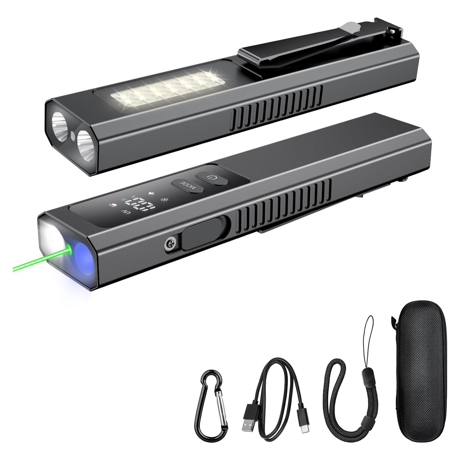 Linterna Recargable WETEAMNOL EDC 800 Lúmenes LED 4 en 1