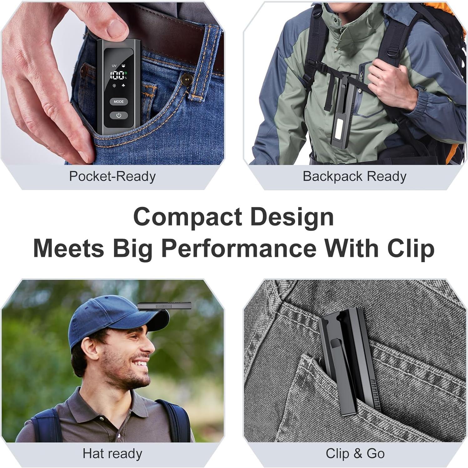 Linterna Recargable WETEAMNOL EDC 800 Lúmenes LED 4 en 1