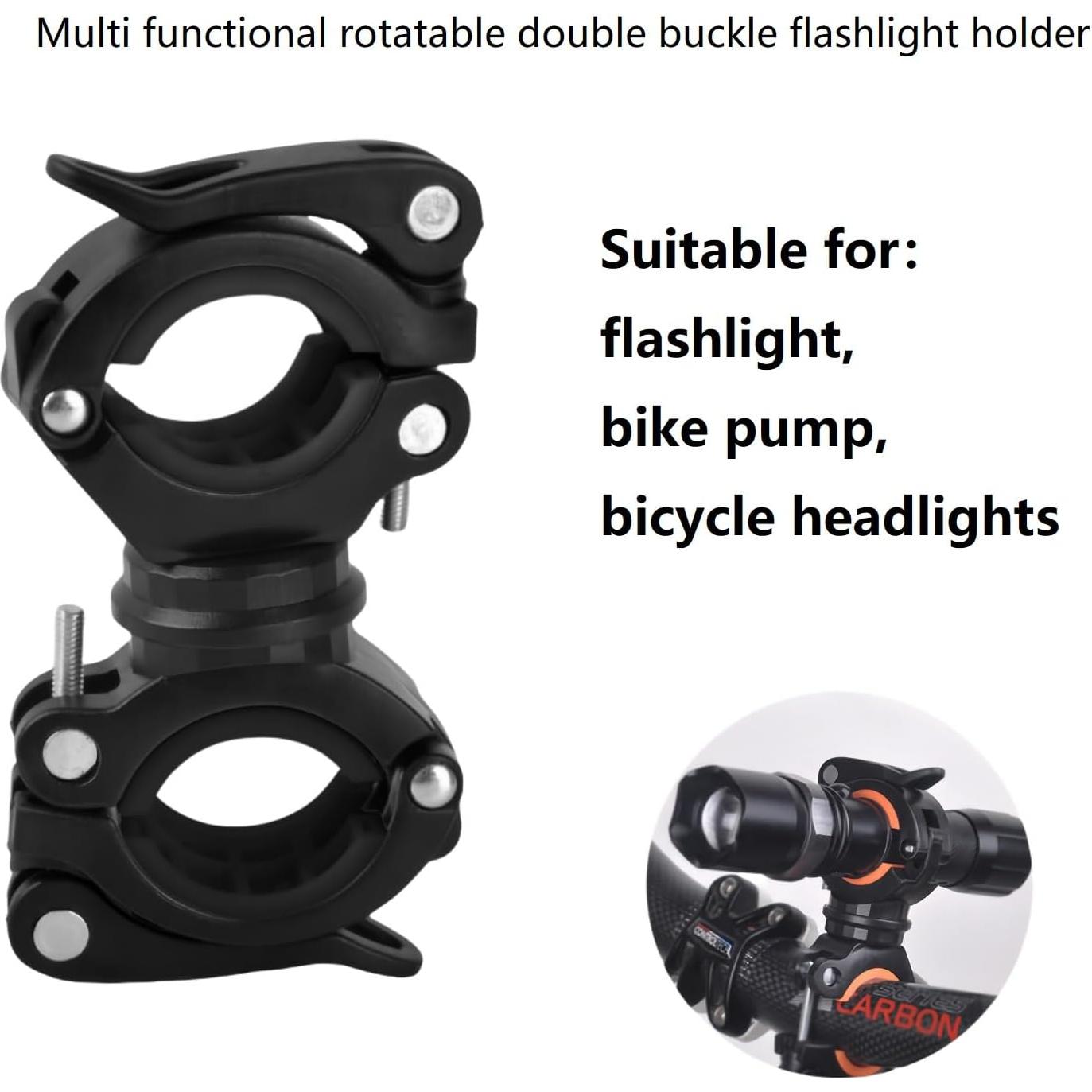 Soporte para Linterna Vonpri Negro 360° Ajustable para Bicicleta