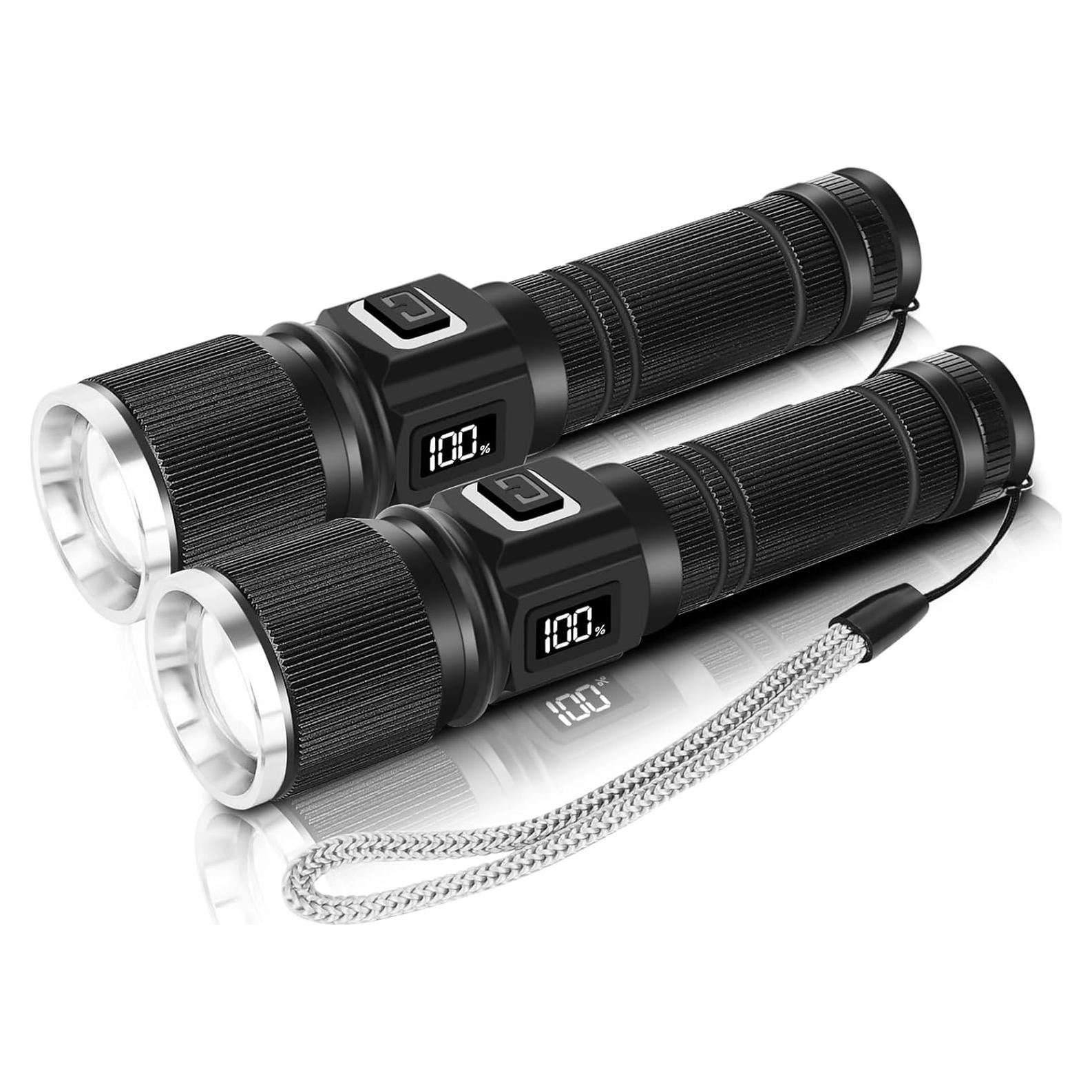 Linterna Recargable LED Annteneo 2 Piezas 10 Horas LCD