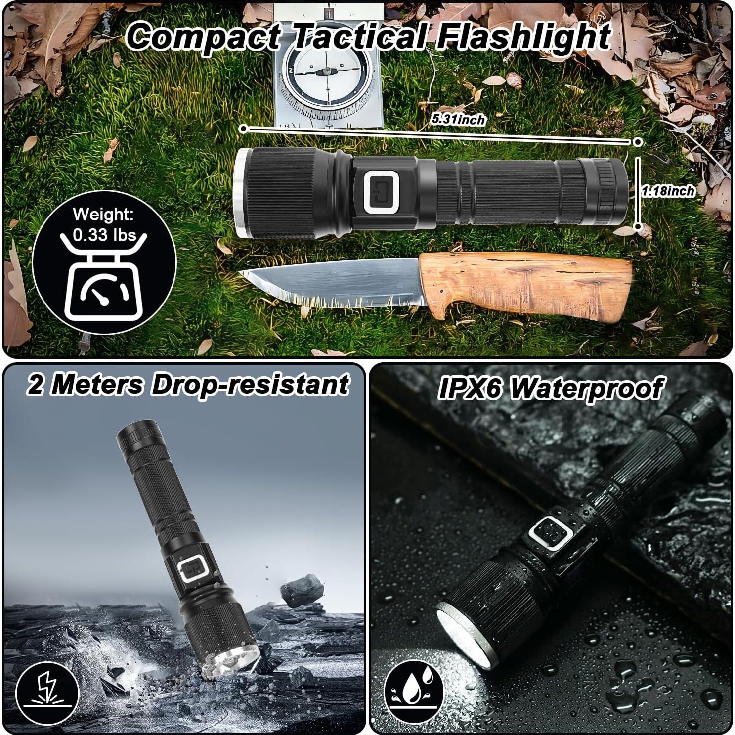 Linterna Recargable LED Annteneo 2 Piezas 10 Horas LCD