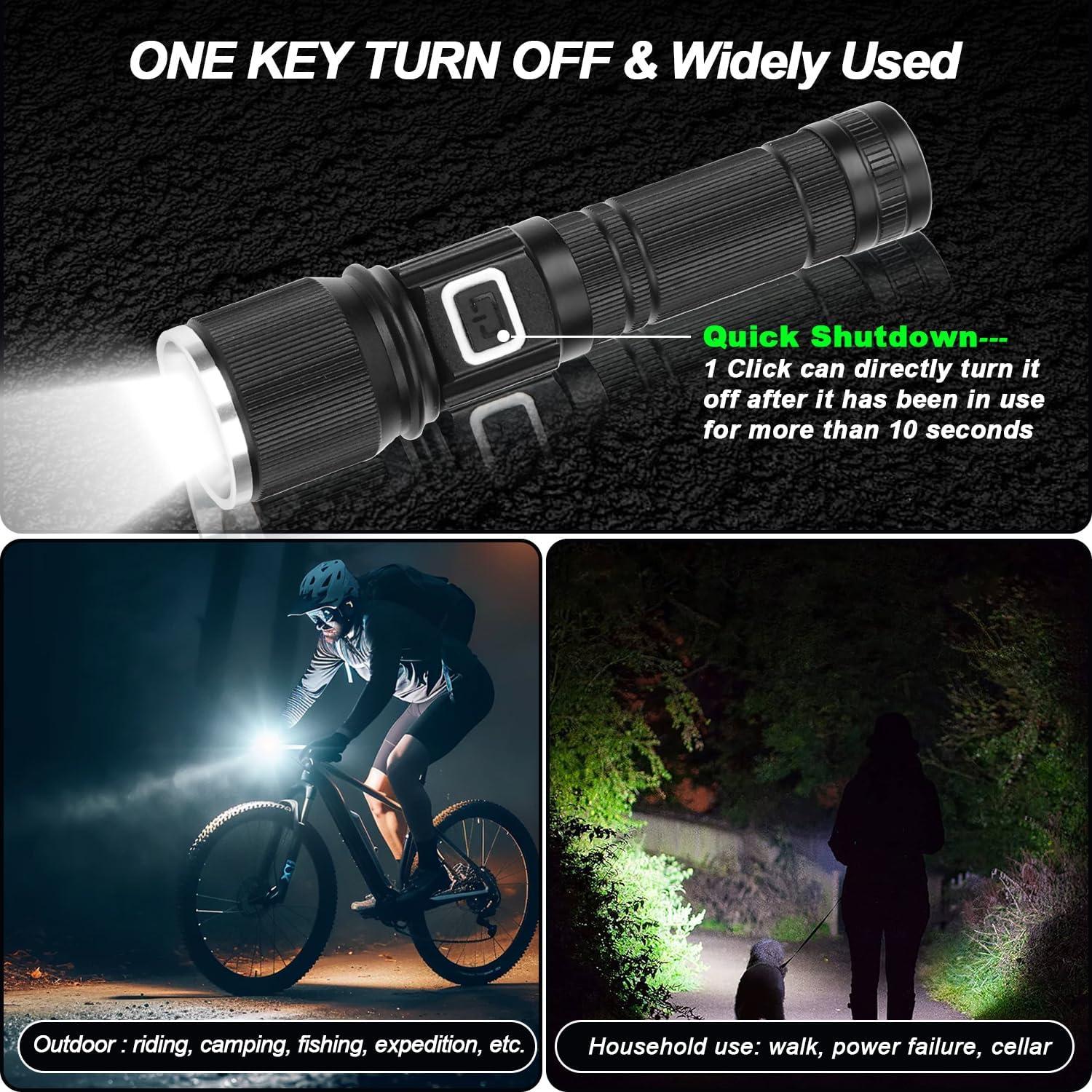 Linterna Recargable LED Annteneo 2 Piezas 10 Horas LCD