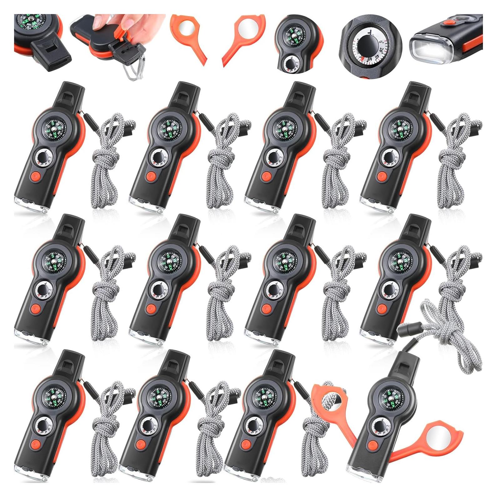 Paquete de 12 Silbatos de Emergencia Arrowbash 7 en 1