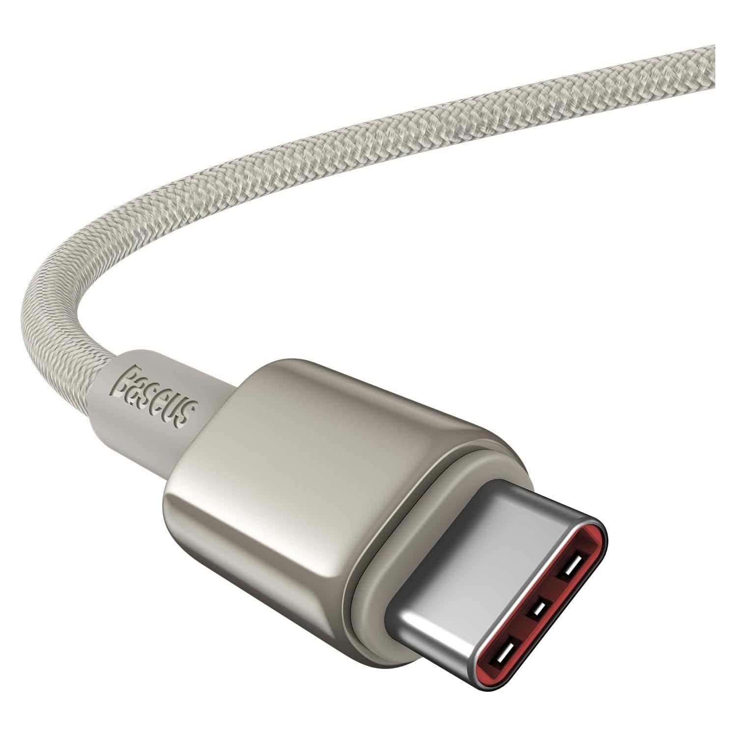 Cable USB C Baseus 100W 2m Carga Rápida Nylon Oro Titanio