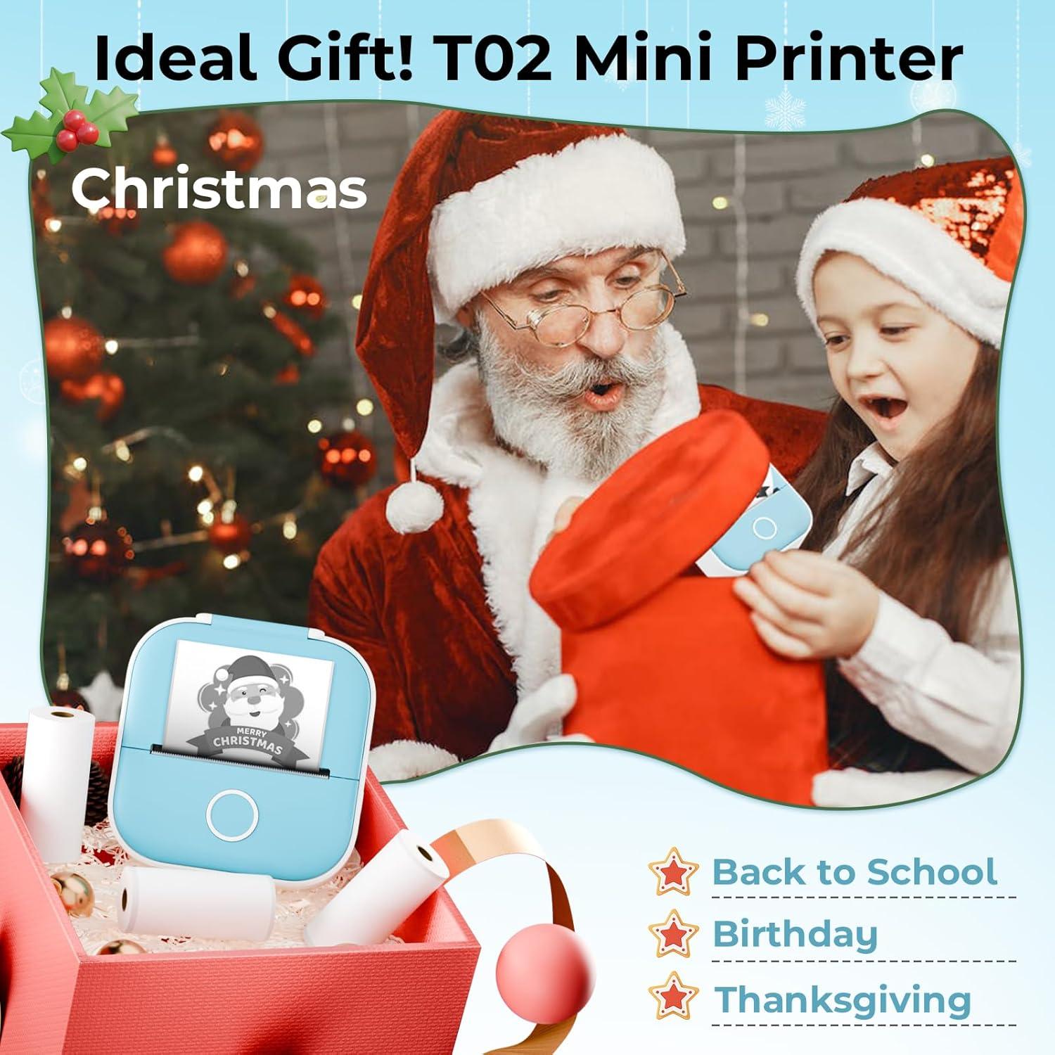 Impresora Portátil Omezizy T02 Bluetooth con 3 Rollos