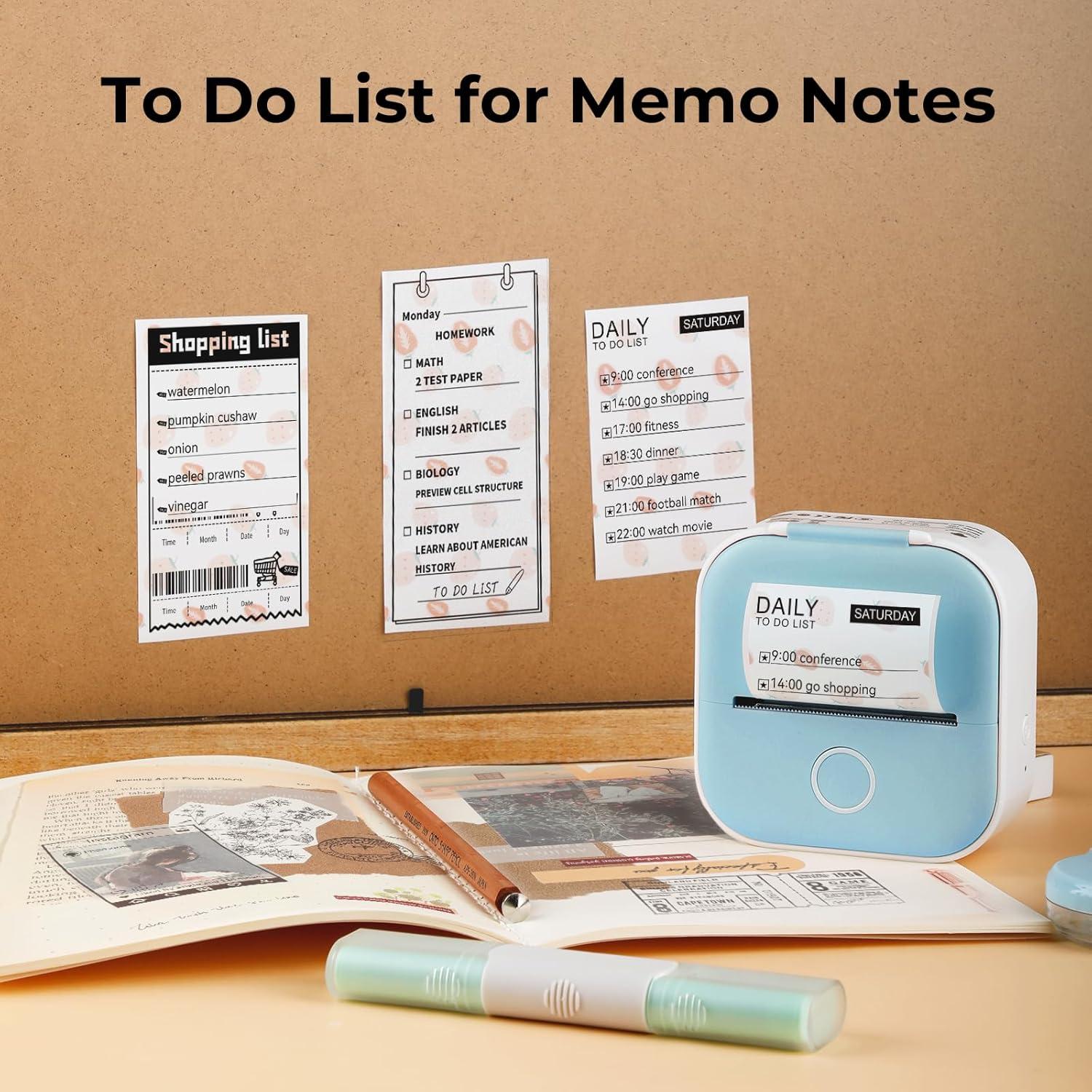 Impresora Portátil Omezizy T02 Bluetooth con 3 Rollos