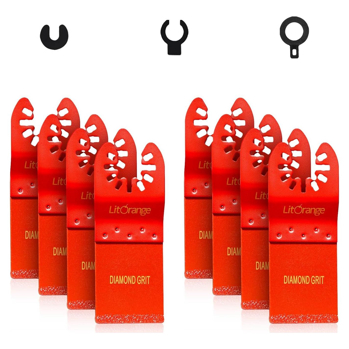 Cuchillas Oscilantes de Diamante LitOrange 8 Pcs 3.49 cm