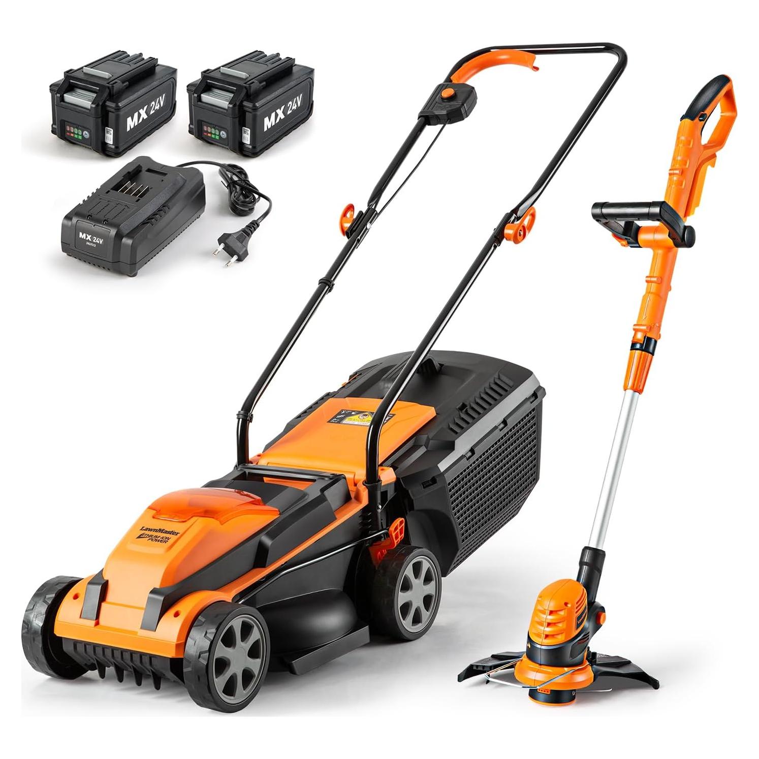 Cortacésped y Desmalezadora LawnMaster 24V 33-cm Combo con Baterías