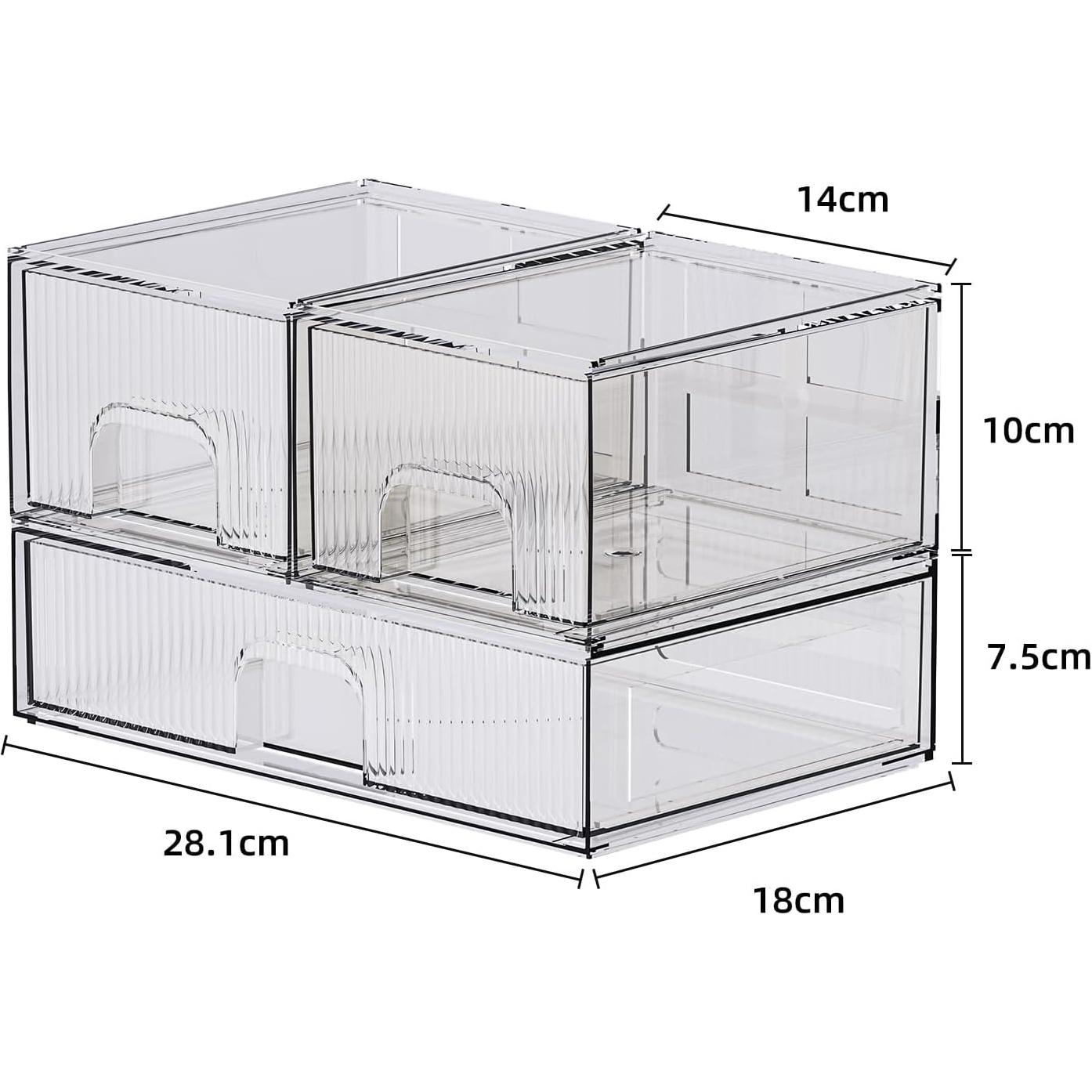 Organizador Cosmético Apilable ZHIAI 3 Cajones Acrílico 1.6kg