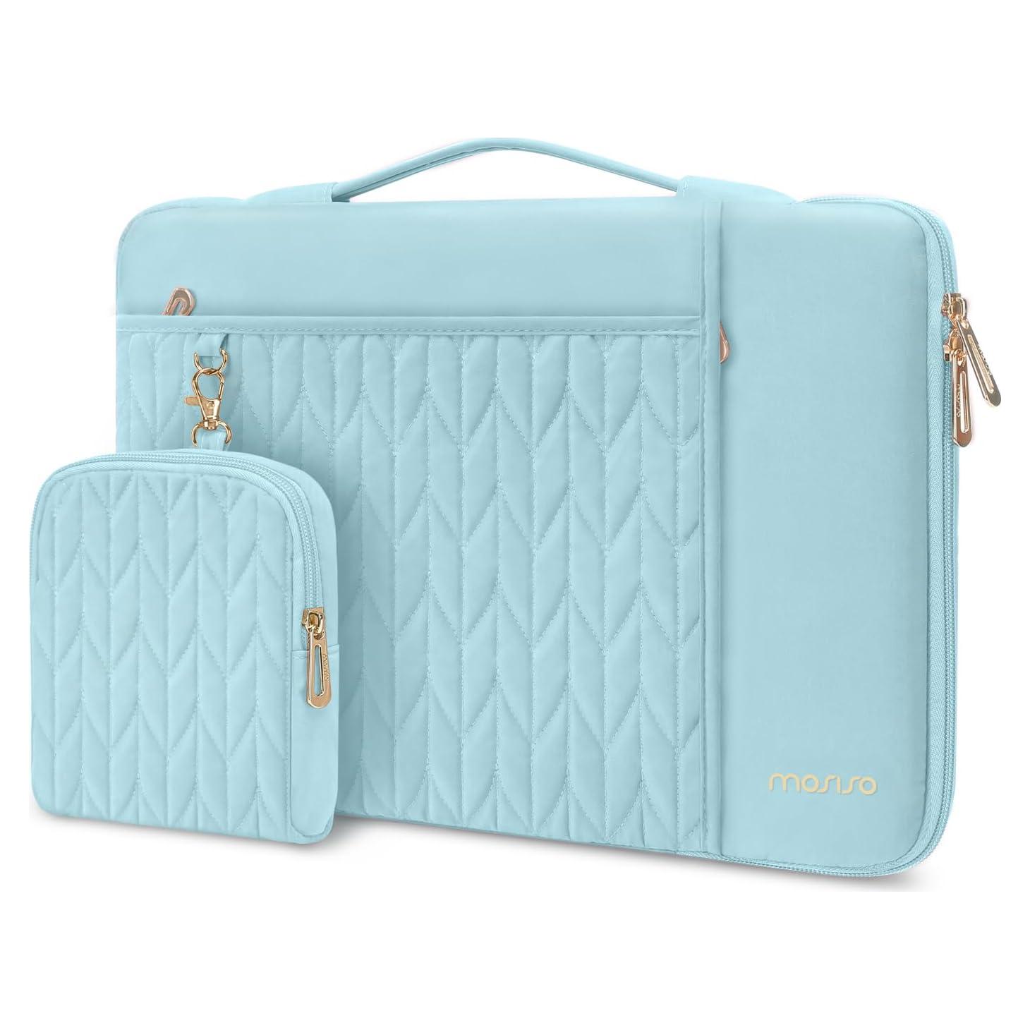 Funda para Laptop MOSISO 13.3" Azul Hielo Acolchada con Bolsillos