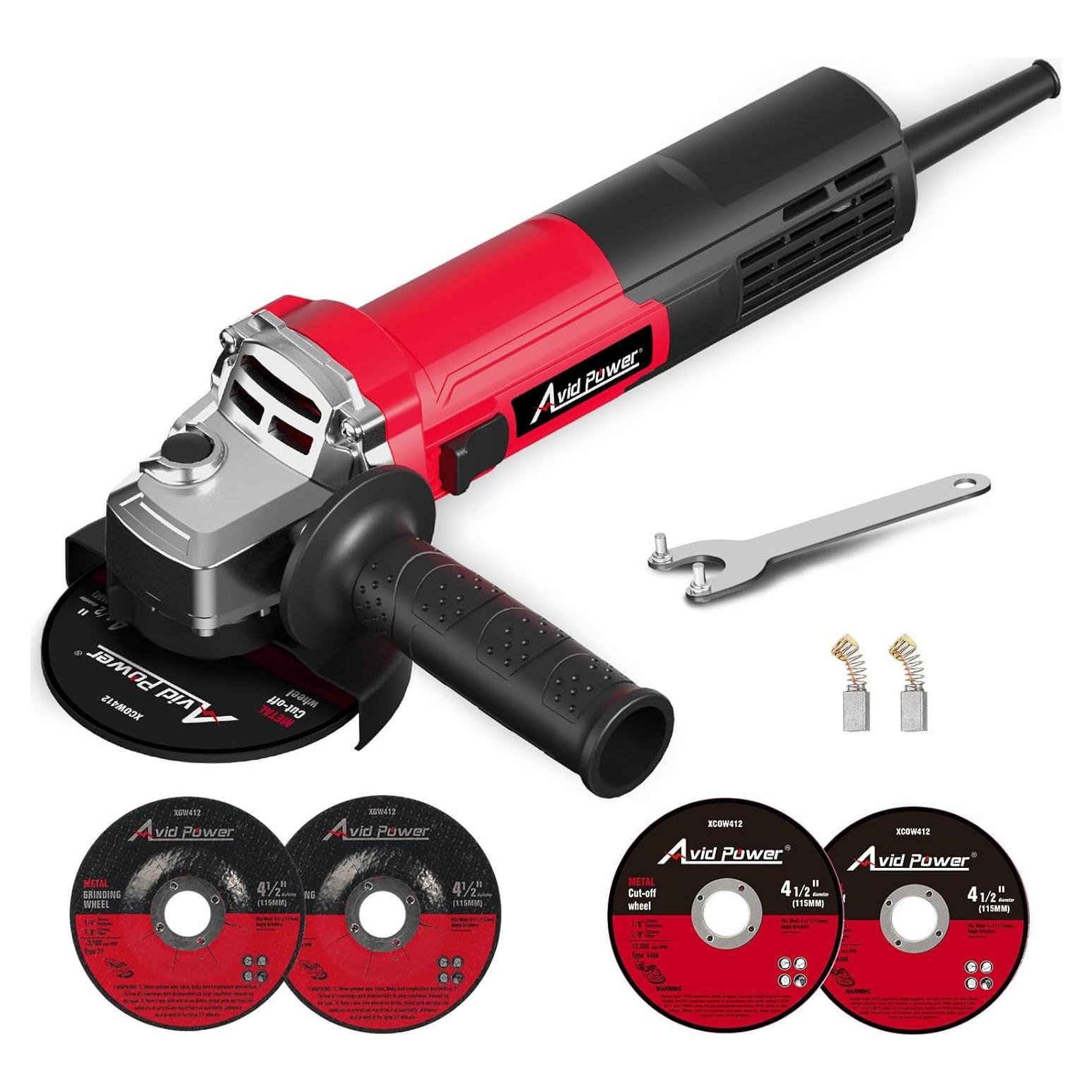 Amoladora Angular Eléctrica AVID POWER 750W 4.5" con Ruedas