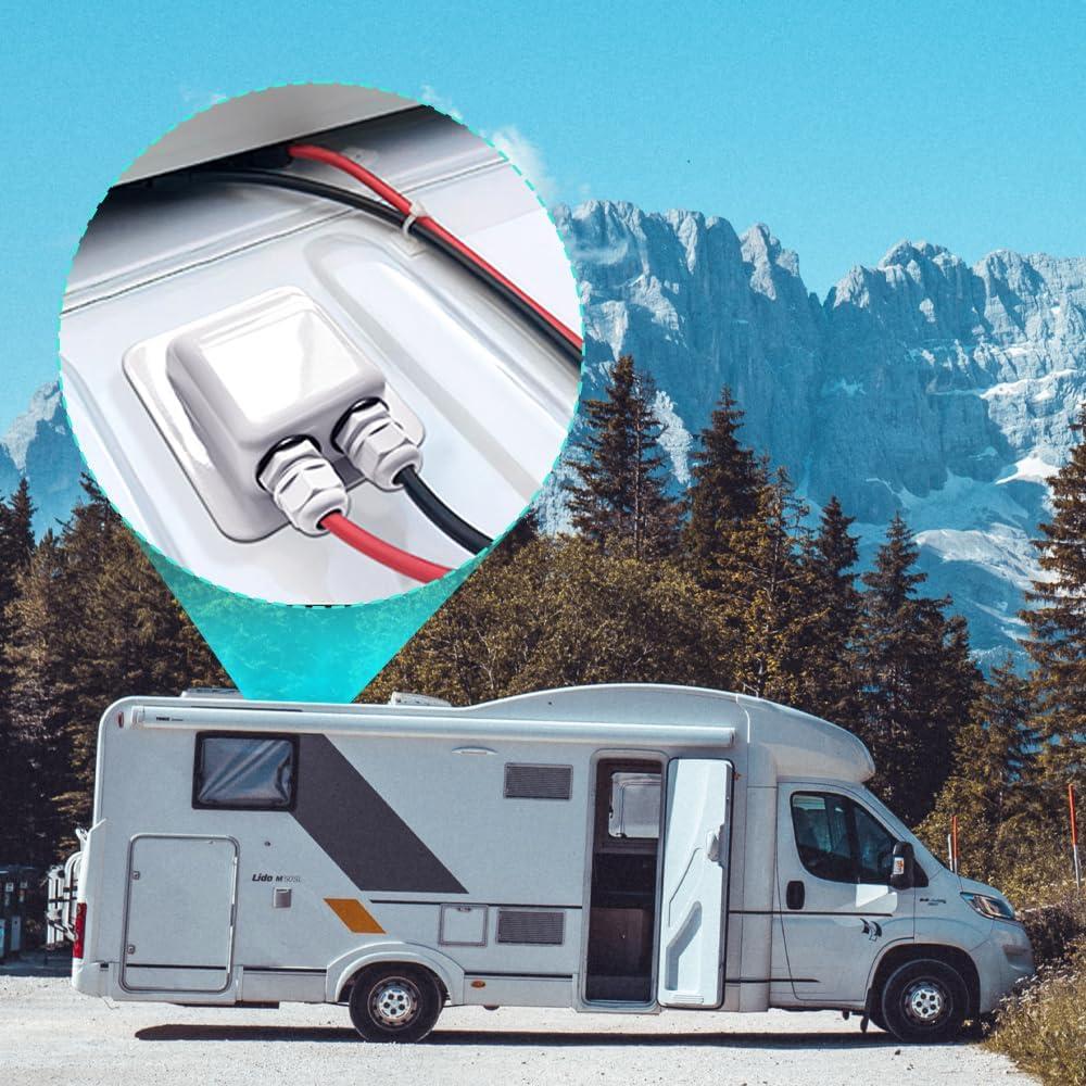 Entrante de Cable Solar Doble ABS 0.1m 10AWG Resistente UV