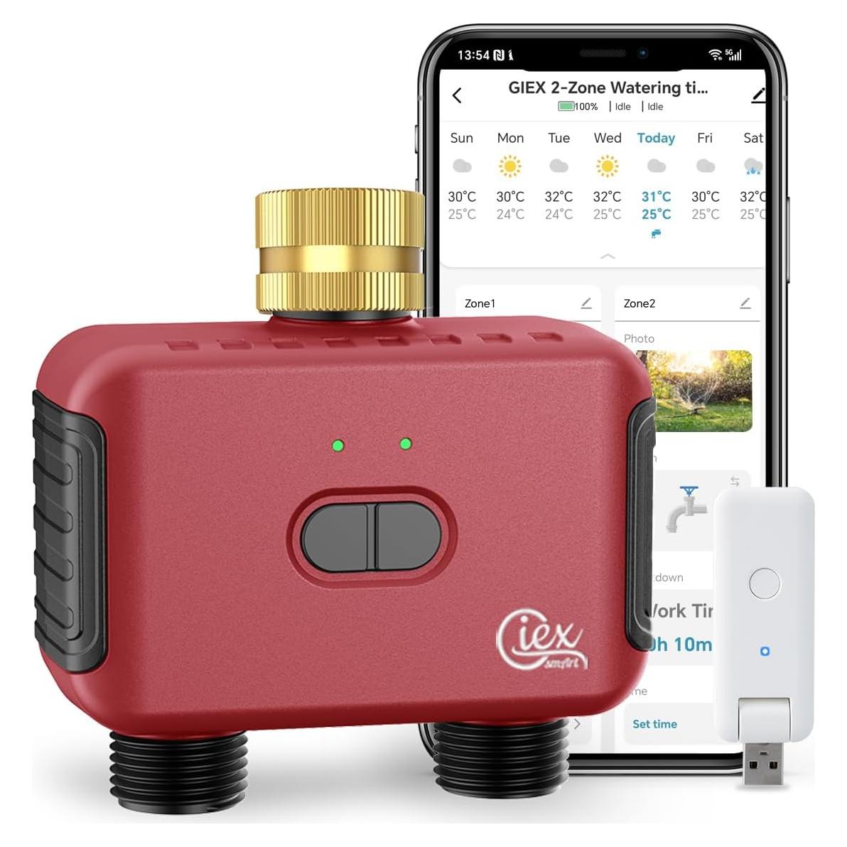 Temporizador de Riego WiFi GIEX GX-03, Controlador Jardín