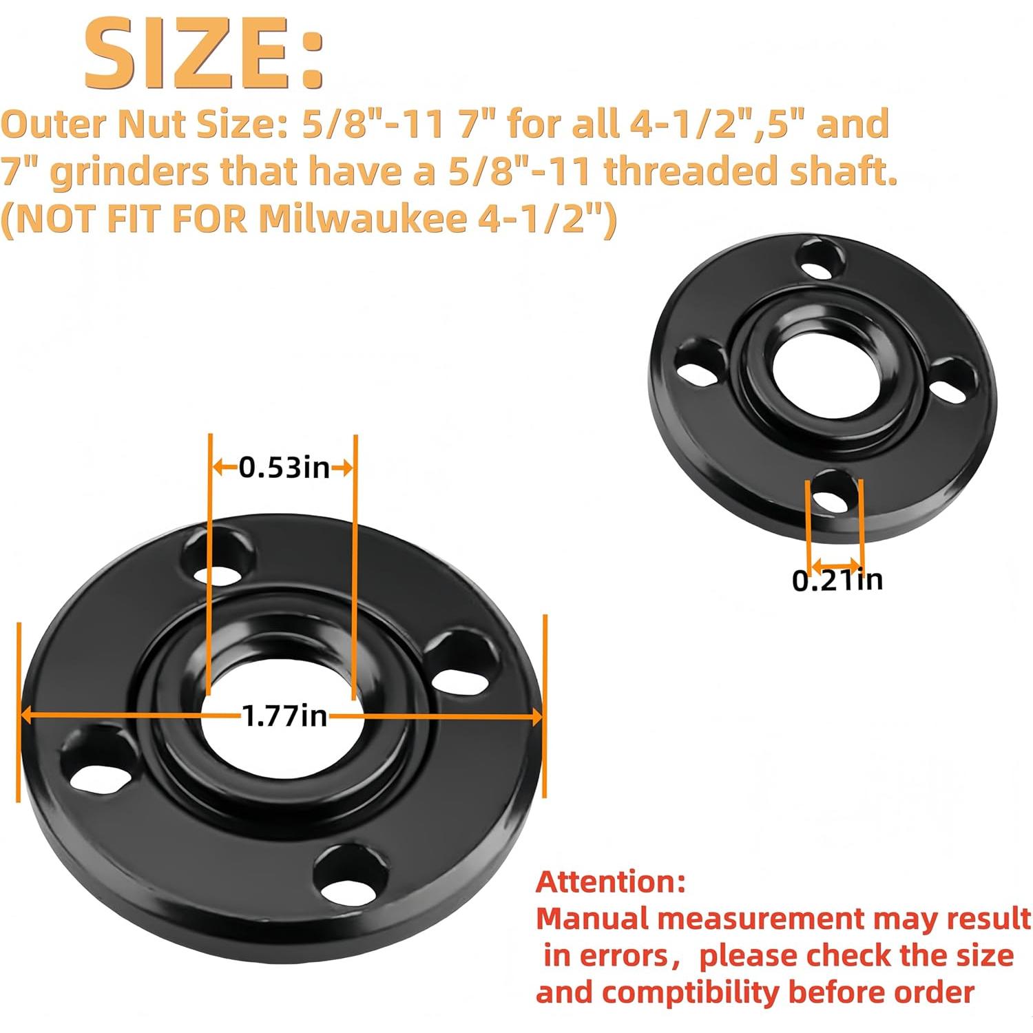 4 Tuercas de Amoladora Angular HHLZDHH N134467 5/8"-11