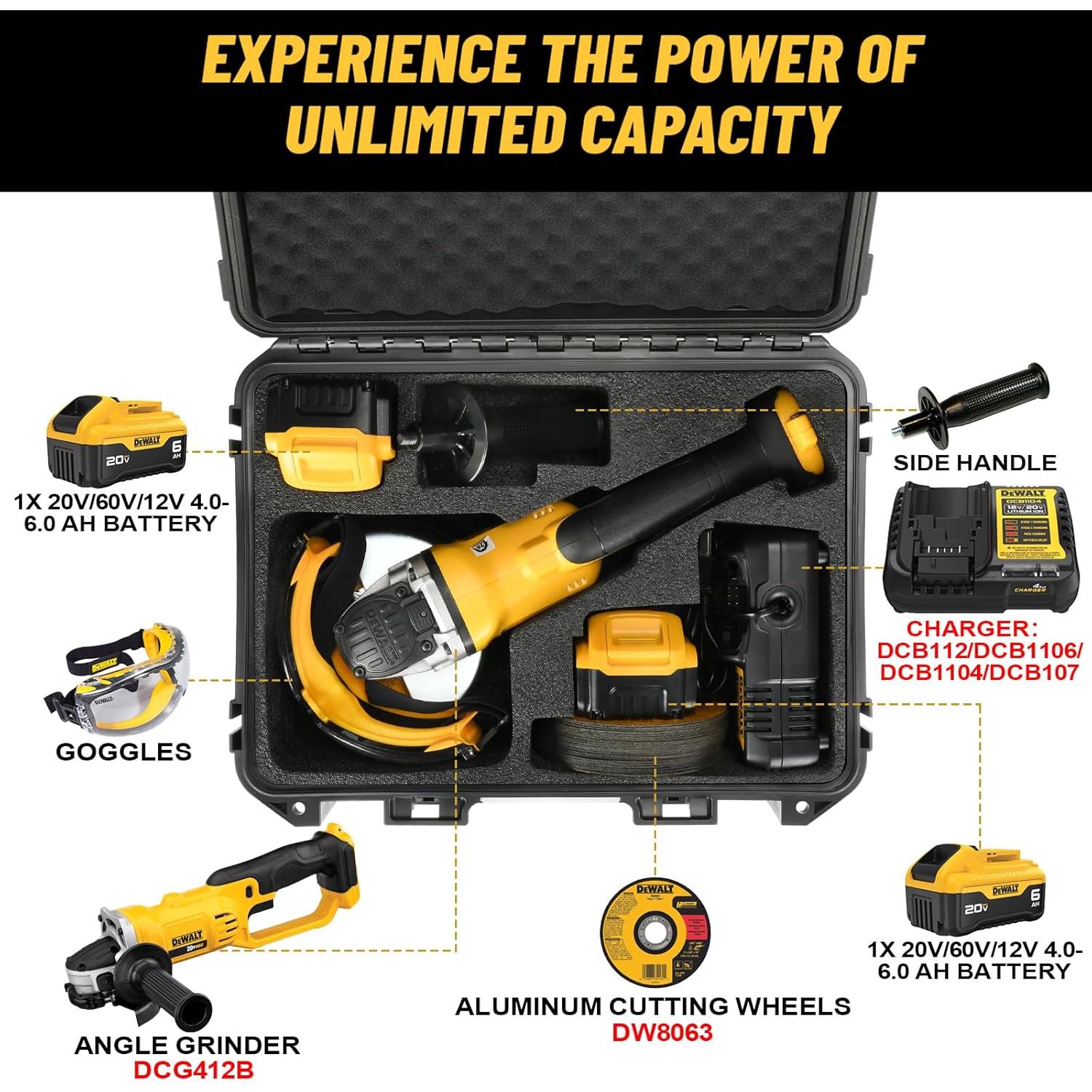 Funda Dura Impermeable LOTOCASE para Amoladora Dewalt 20V