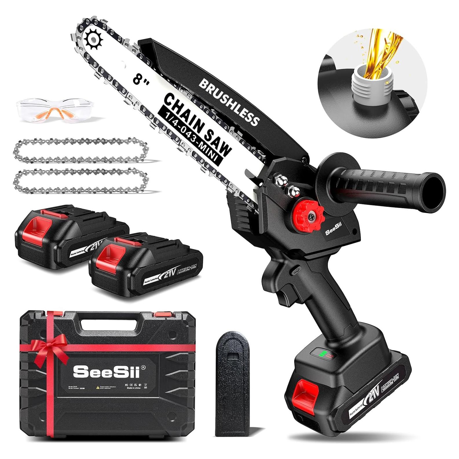 Sierra de Cadena Mini Inalámbrica Seesii DL07 8 Pulgadas