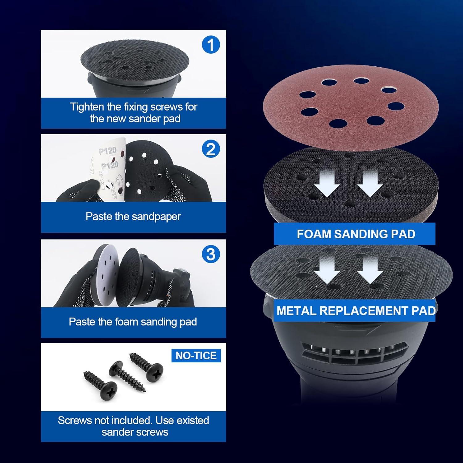 Pad de Reemplazo DeWalt D26451 D26453 5" Metal 4 Piezas