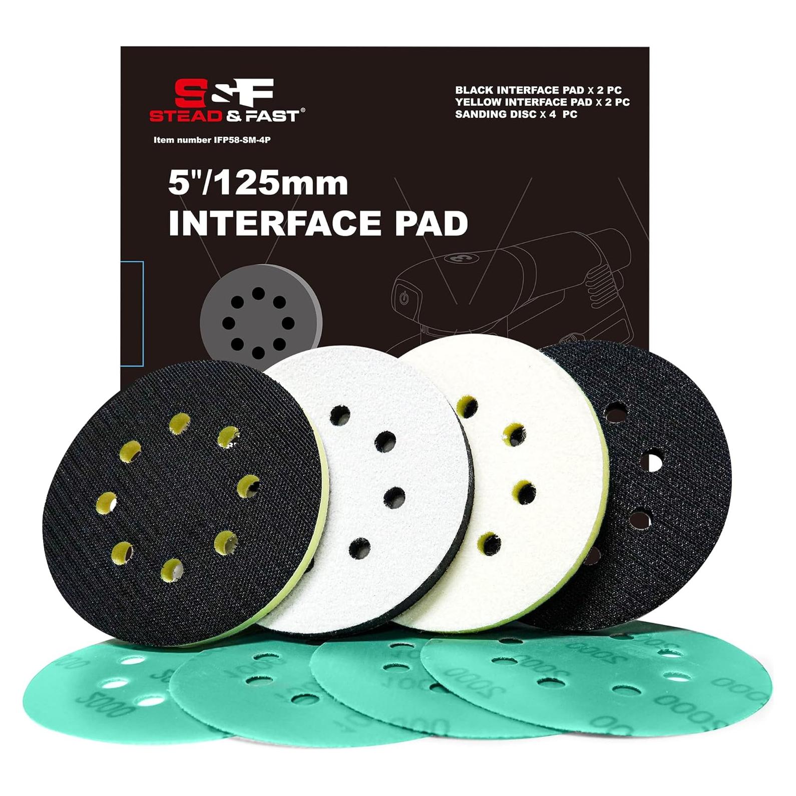 Pad de Espuma para Lijadora Orbital 5" S&F STEAD & FAST 4 PCS