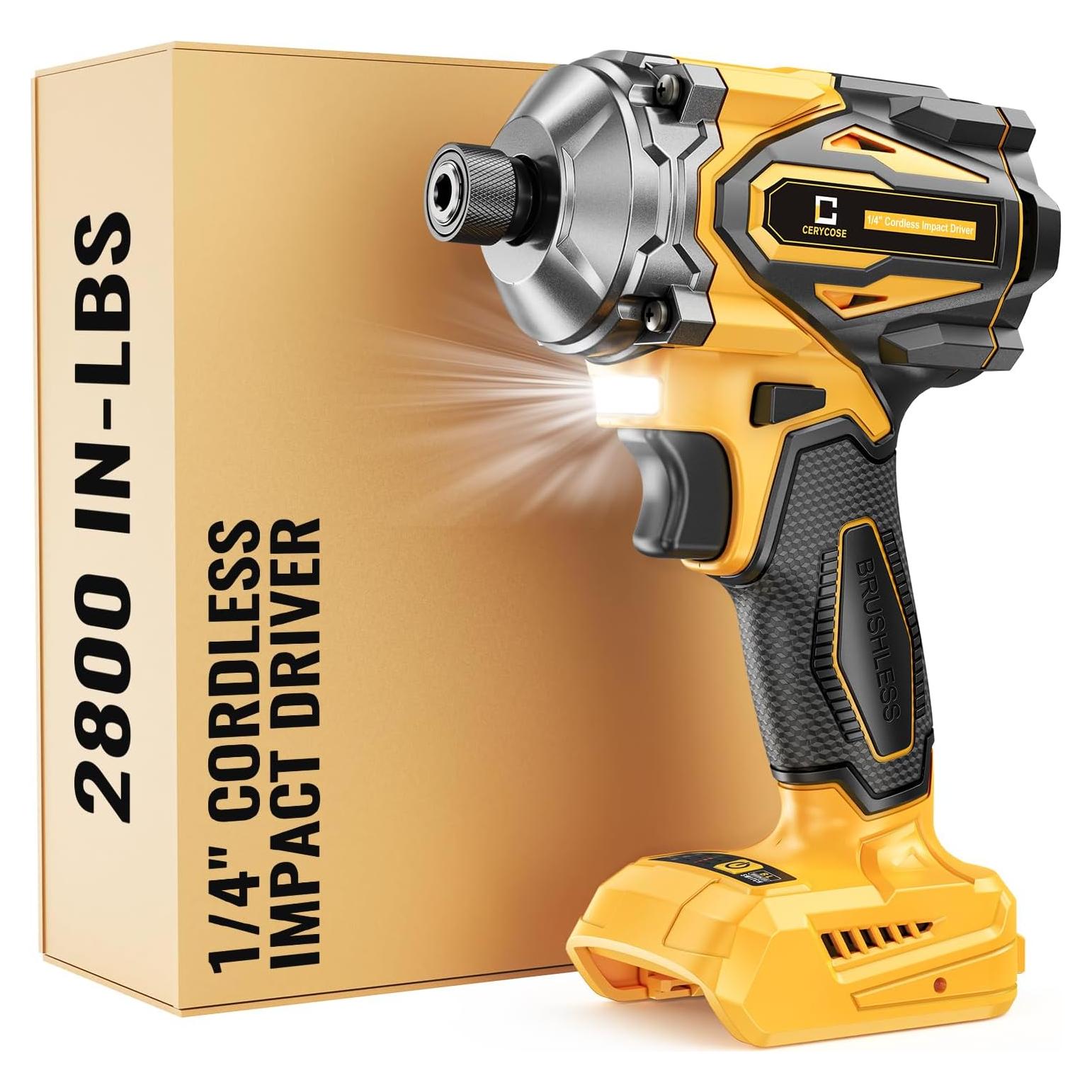 Destornillador de impacto inalámbrico Cerycose 20V Max 1.24kg