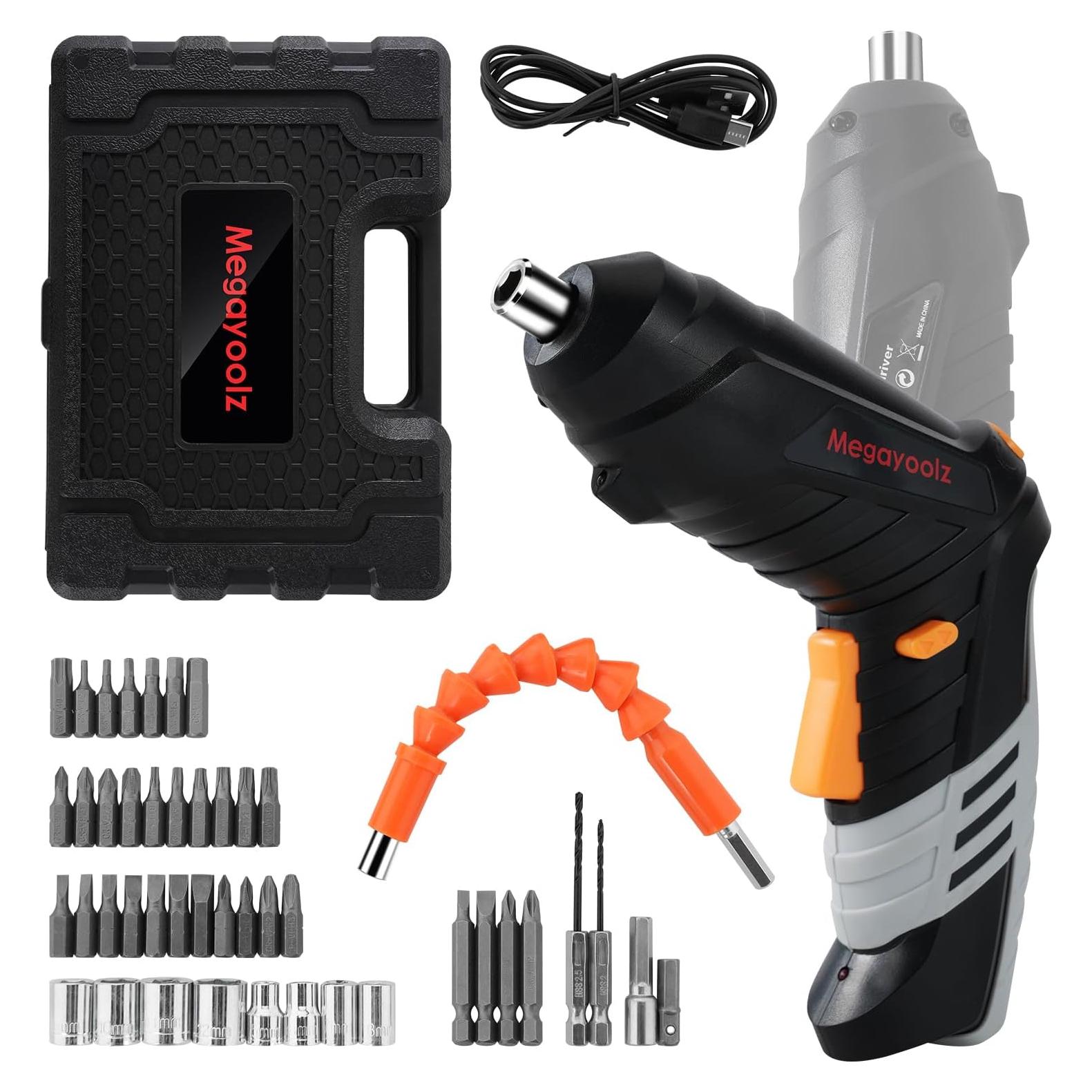 Destornillador Eléctrico Inalámbrico Megarooz con 47 Accesorios