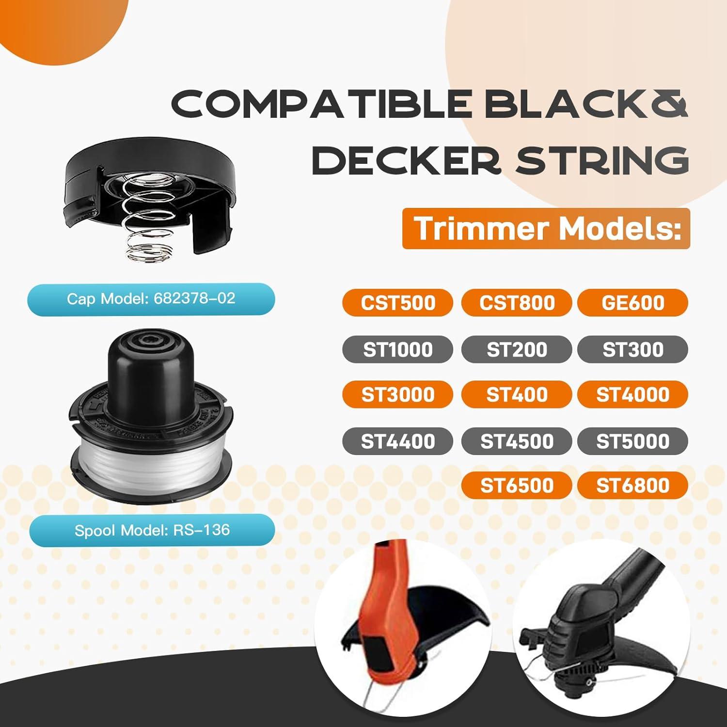 Carrete de Cortacésped Kousika RS-136 Compatible Black & Decker