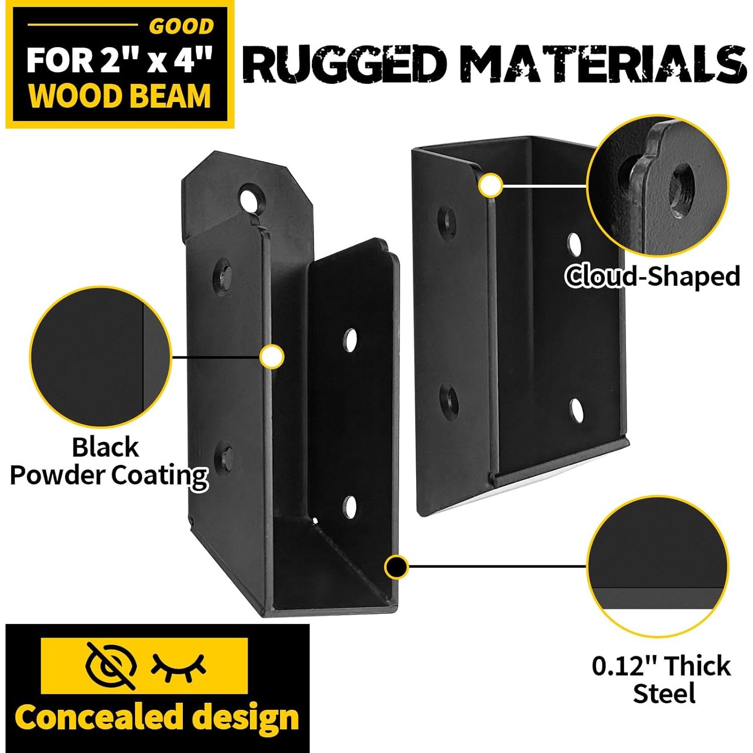 Soportes de Barandilla en U VEVIVOOVY 30° para Madera 2x4