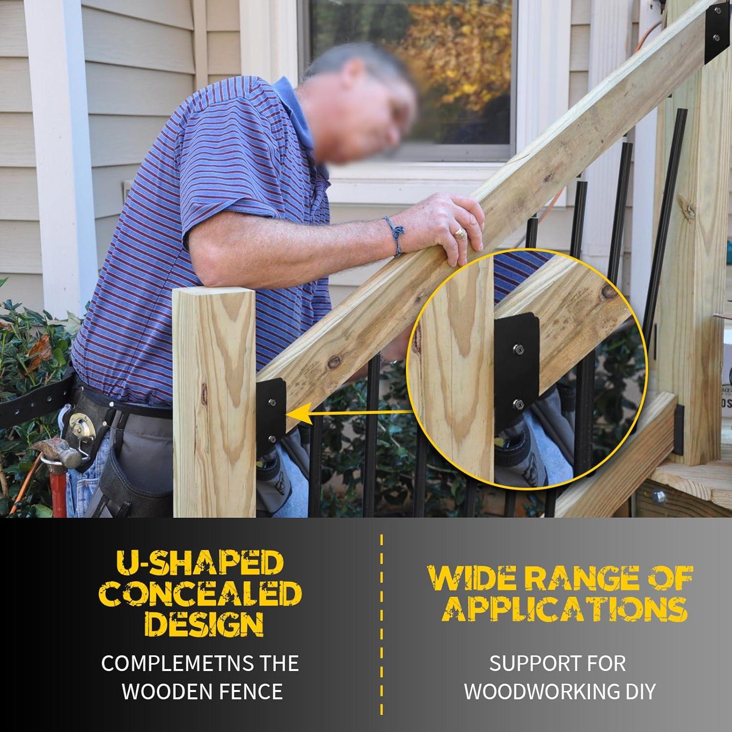 Soportes de Barandilla en U VEVIVOOVY 30° para Madera 2x4