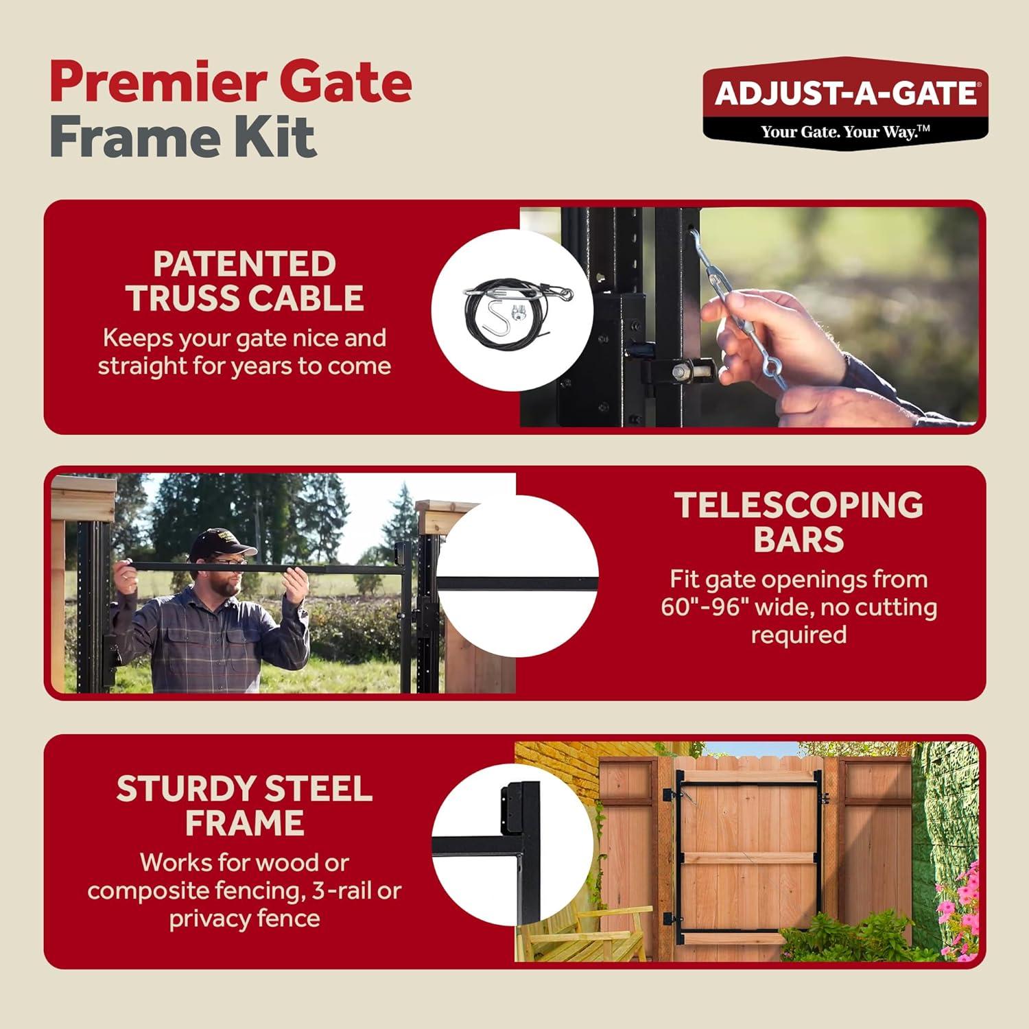 Kit de Puerta Ajustable Adjust-A-Gate para Aberturas 152-243 cm