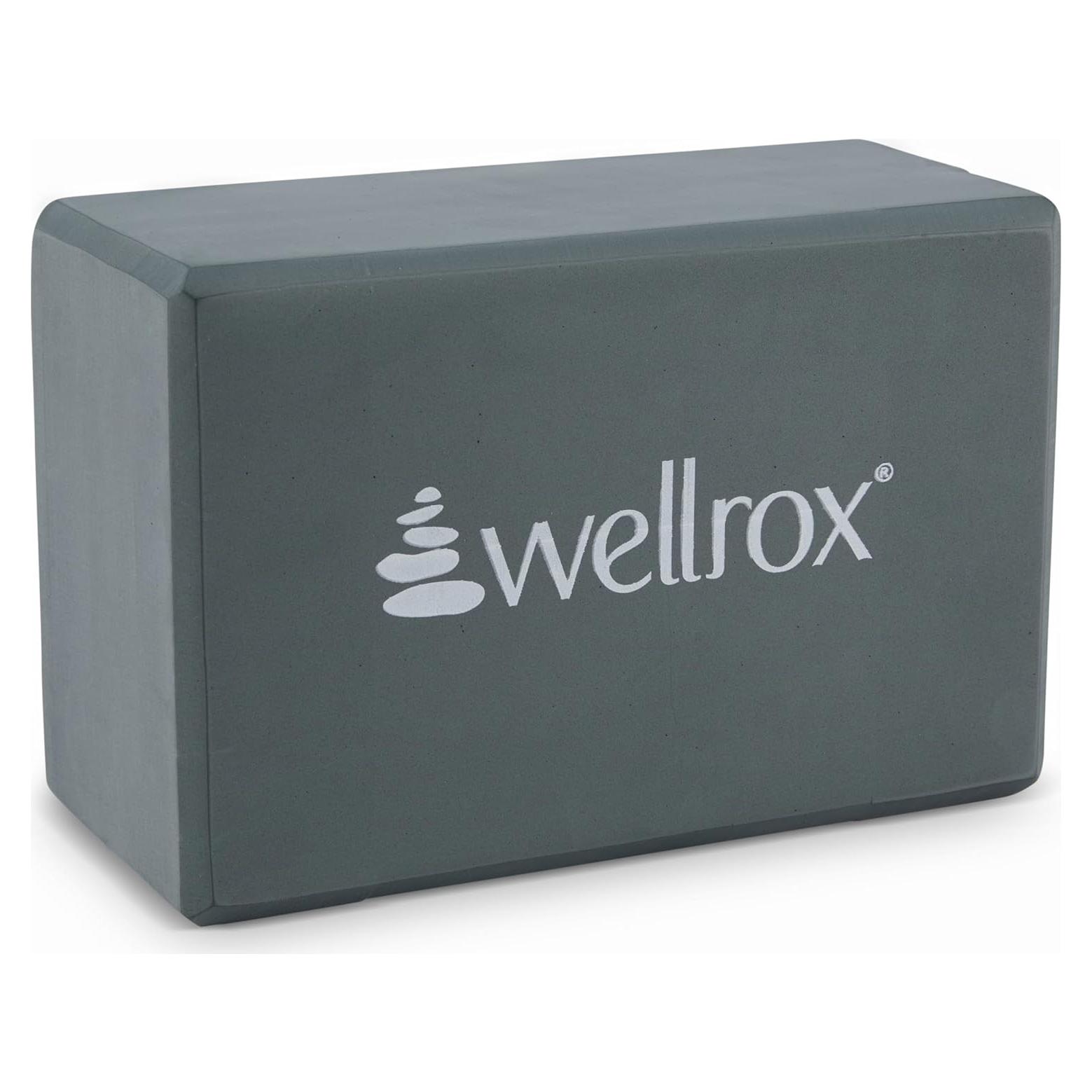 Bloque de Yoga Antideslizante Wellrox EVA 10.16x15.24x22.86cm Gris