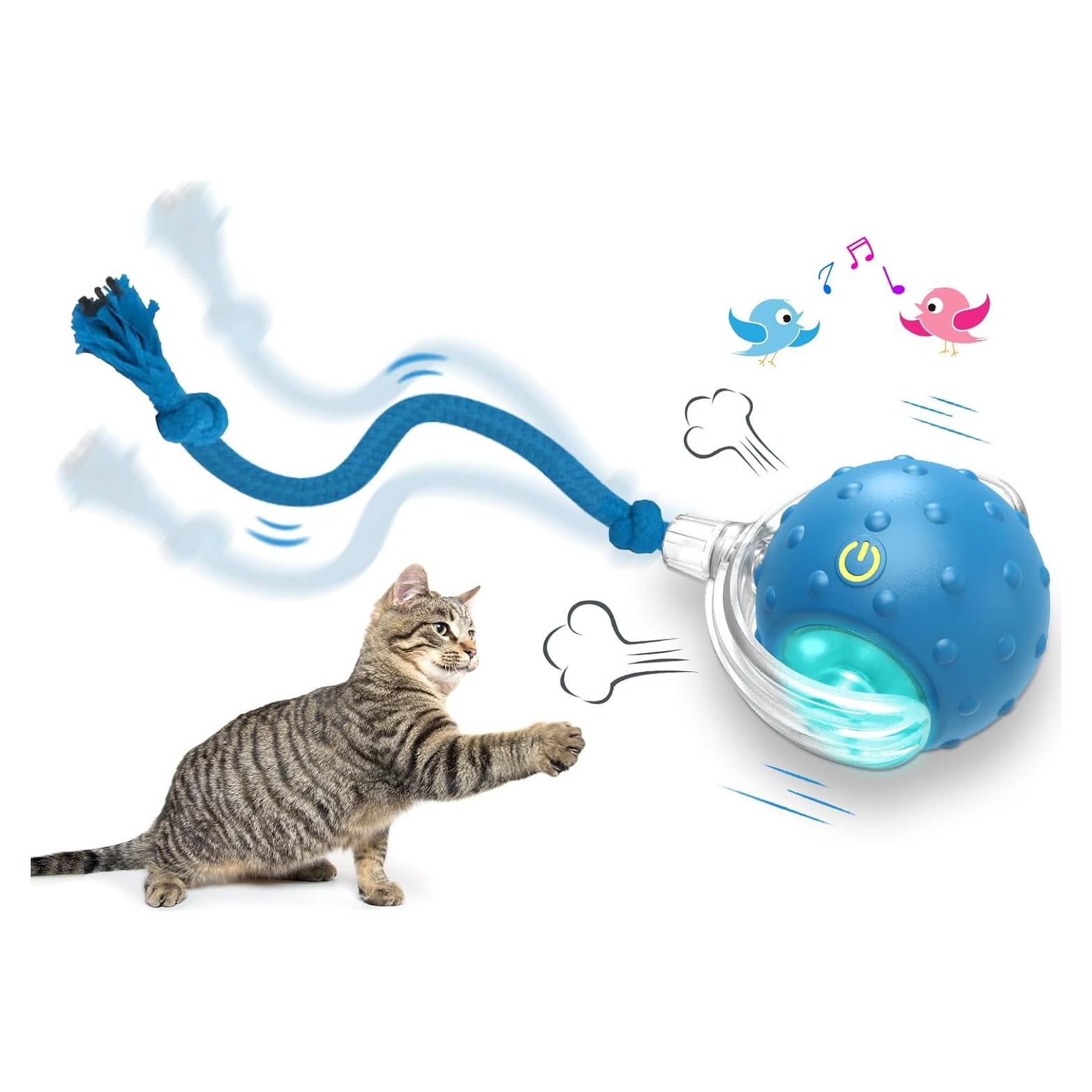 Bola Interactiva para Gatos Giociv L02 Azul con Sonido