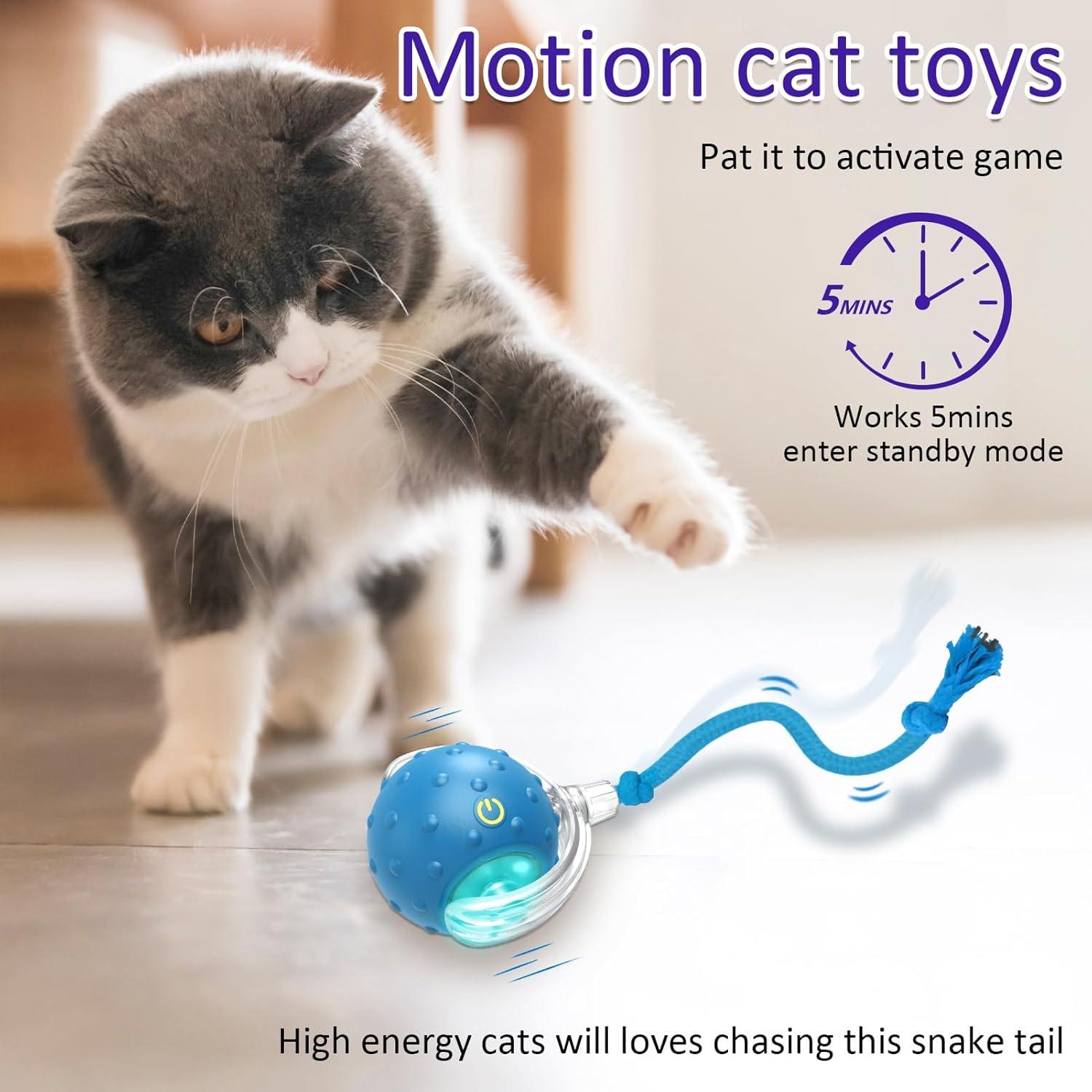 Bola Interactiva para Gatos Giociv L02 Azul con Sonido