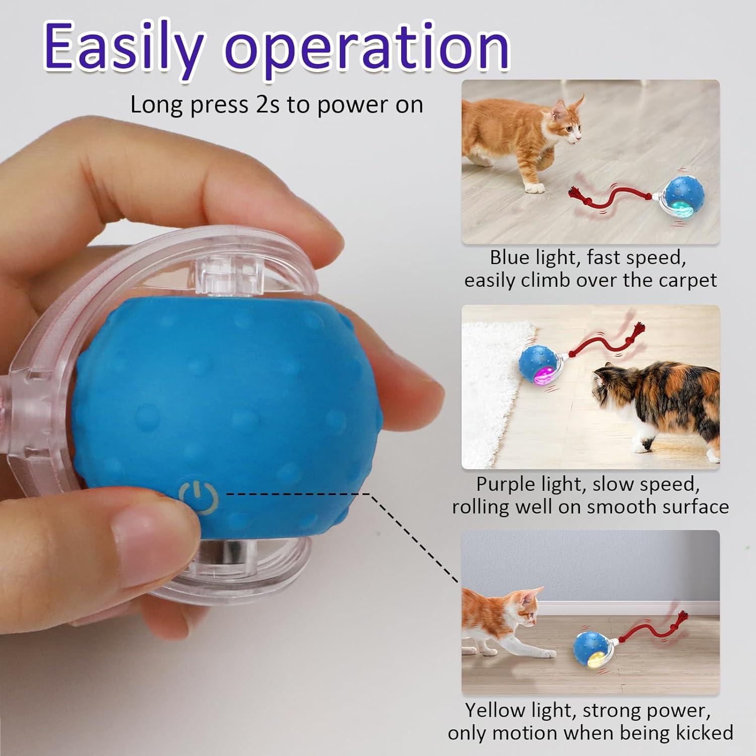 Bola Interactiva para Gatos Giociv L02 Azul con Sonido